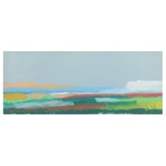 Gunnar Fohlin, Swedish artist. Pastel on paper. Contemplative abstract landscape