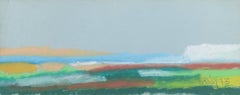 Gunnar Fohlin, Swedish artist. Pastel on paper. Contemplative abstract landscape
