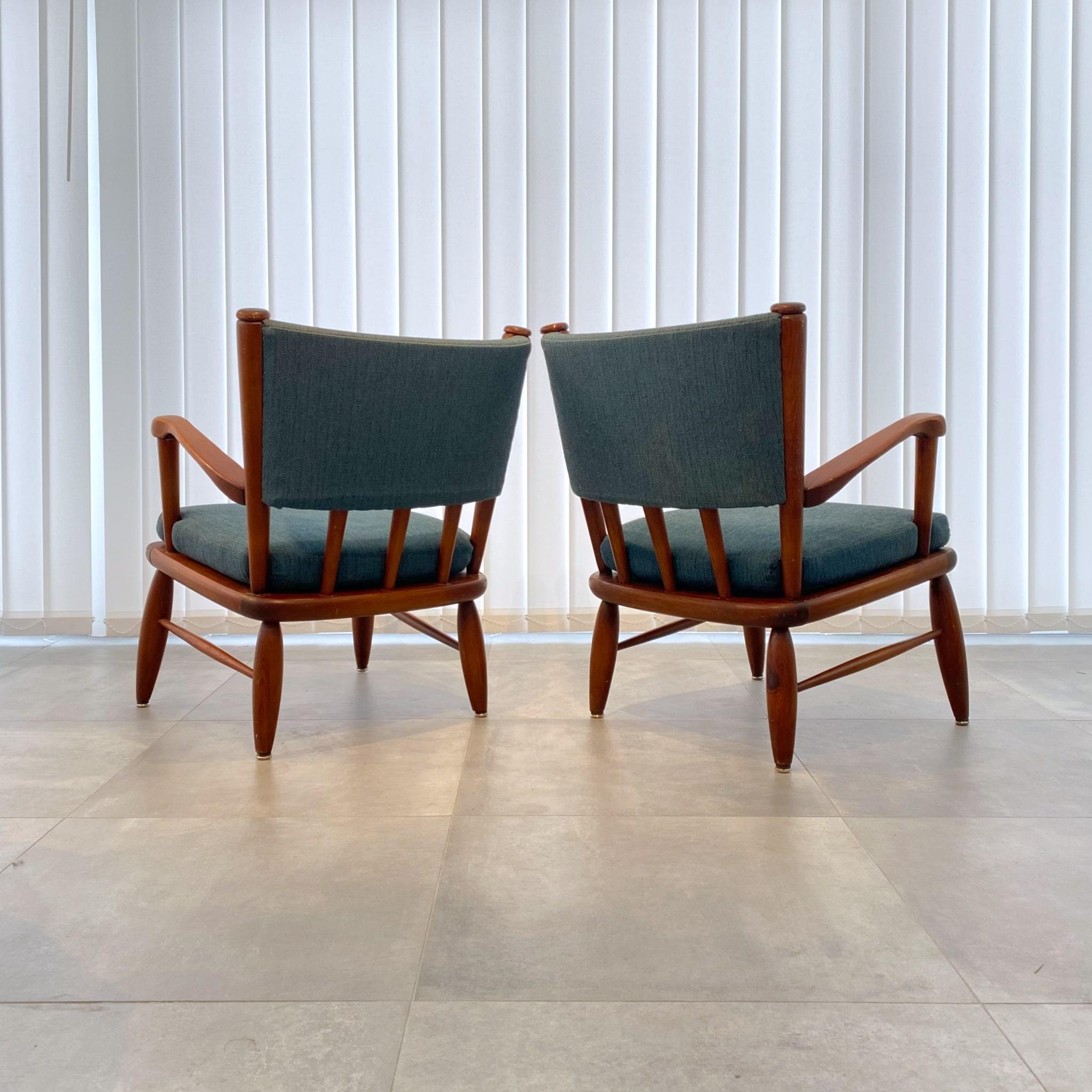 Swedish Gunnar Göpert a pair of pine easy chairs Säter, Göperts, Sweden, 1940s For Sale