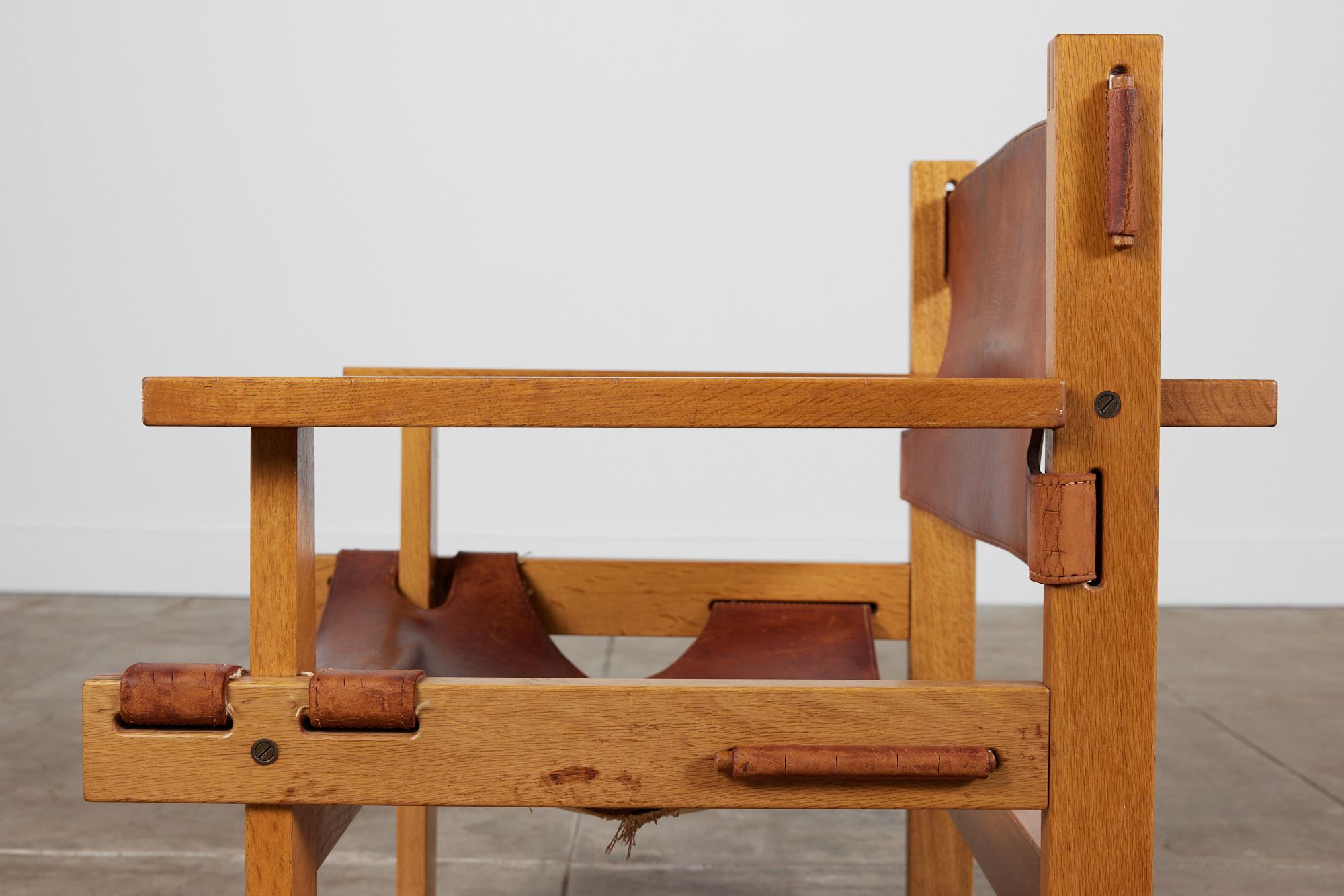 Gunnar H. Guðmundsson Leather Sling Chair For Sale 3