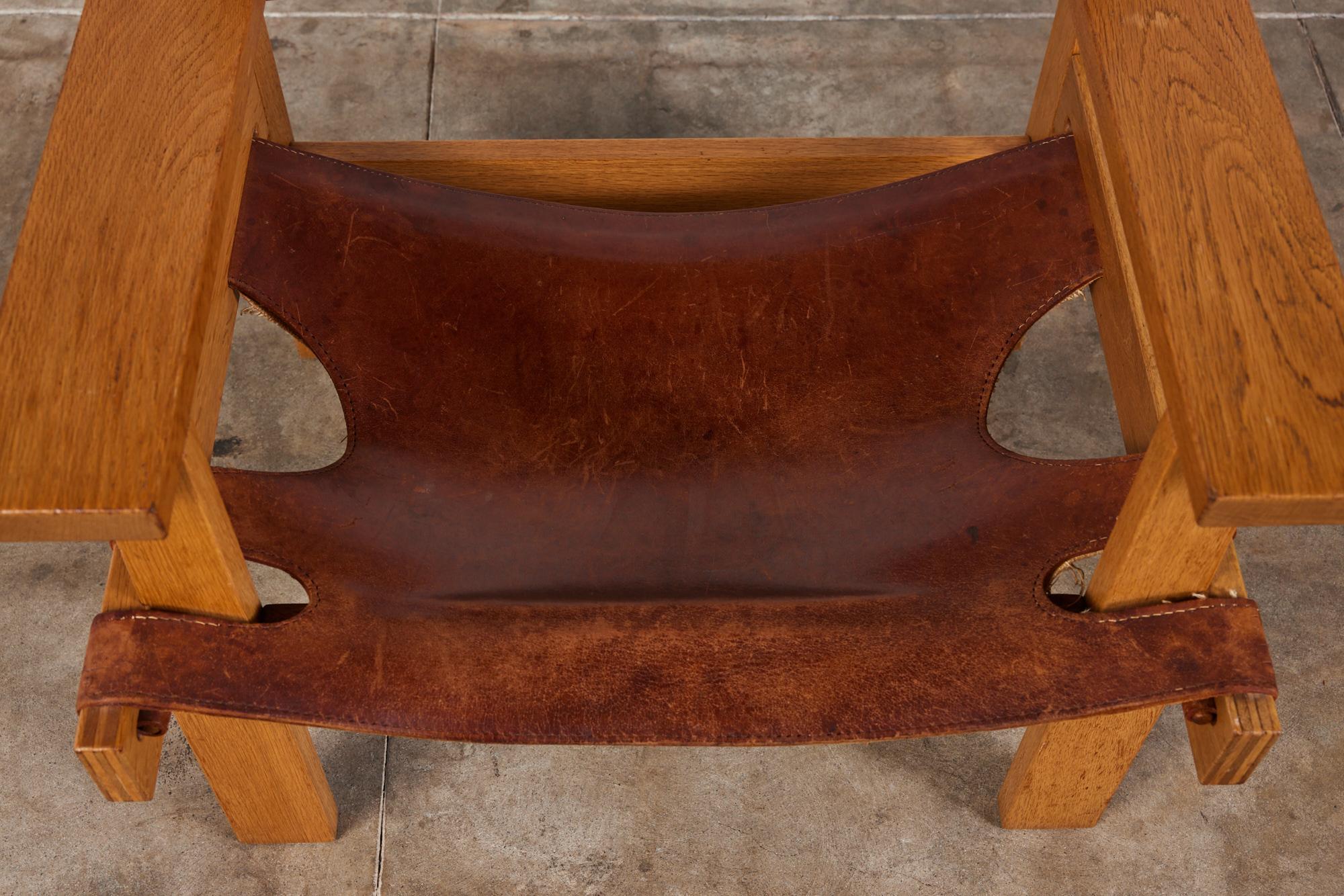 Gunnar H. Guðmundsson Leather Sling Chair For Sale 6