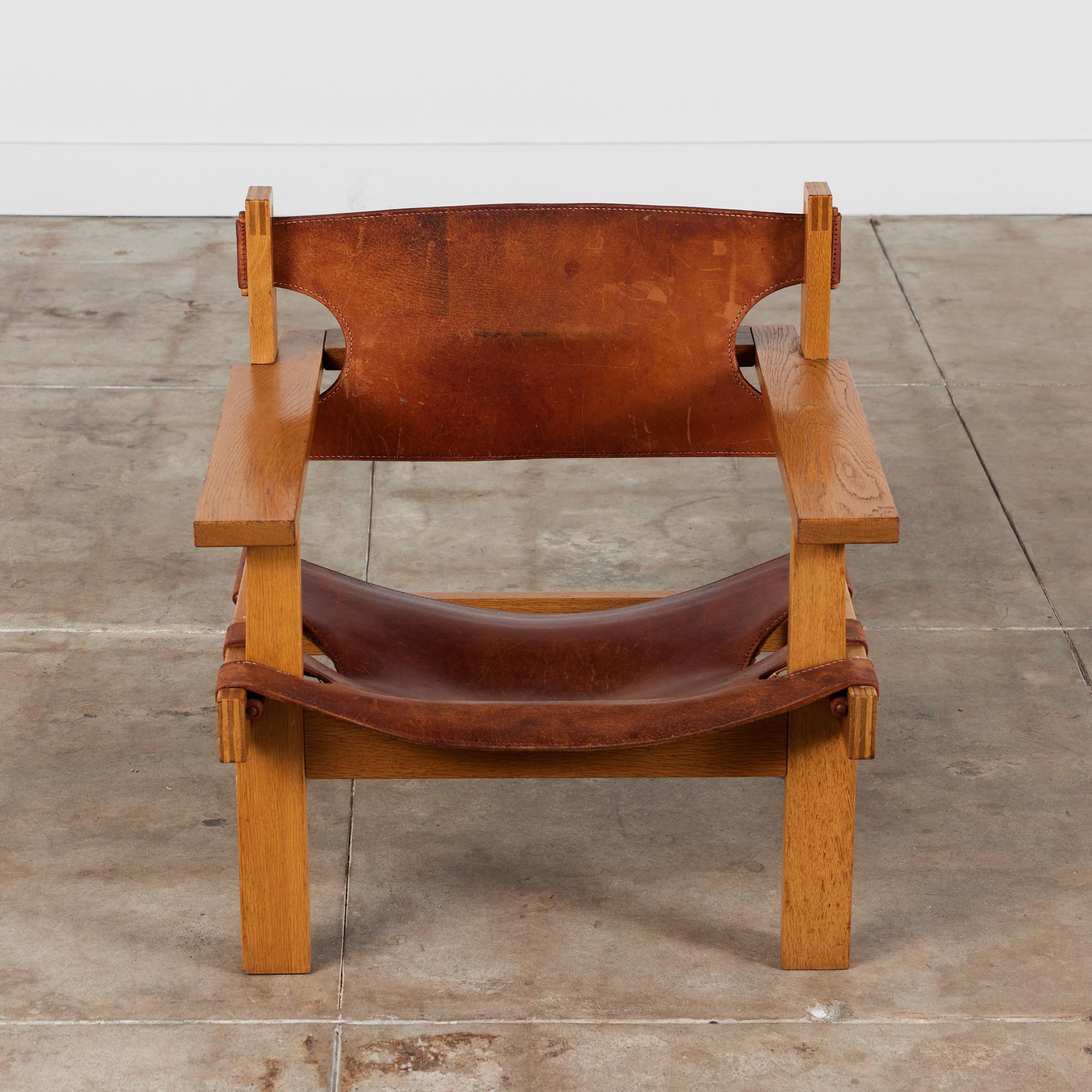 Mid-Century Modern Gunnar H. Guðmundsson Leather Sling Chair For Sale