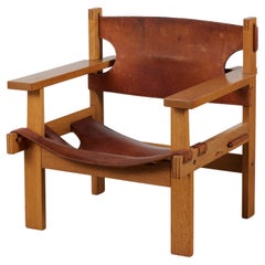 Vintage Gunnar H. Guðmundsson Leather Sling Chair