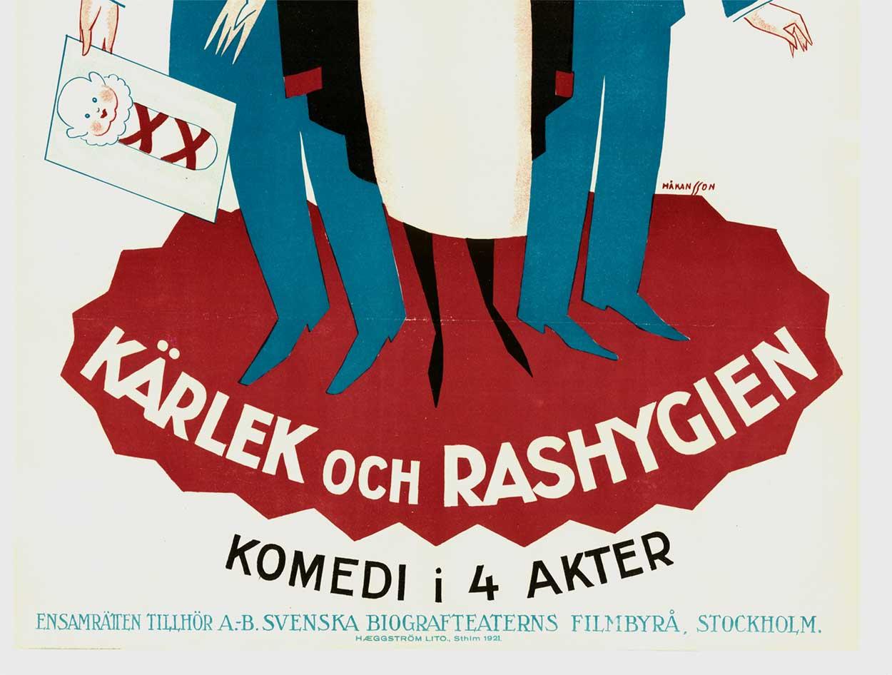 Amour originel et hygiène raciale  Kärlek Och Rashygien 1921 affiche de film muet - Art déco Print par Gunnar Hakansson