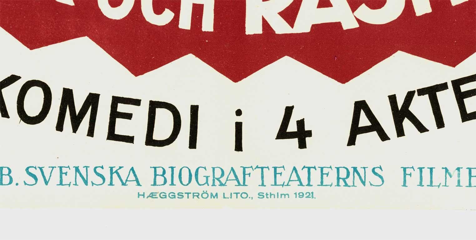 Amour originel et hygiène raciale  Kärlek Och Rashygien 1921 affiche de film muet - Beige Print par Gunnar Hakansson