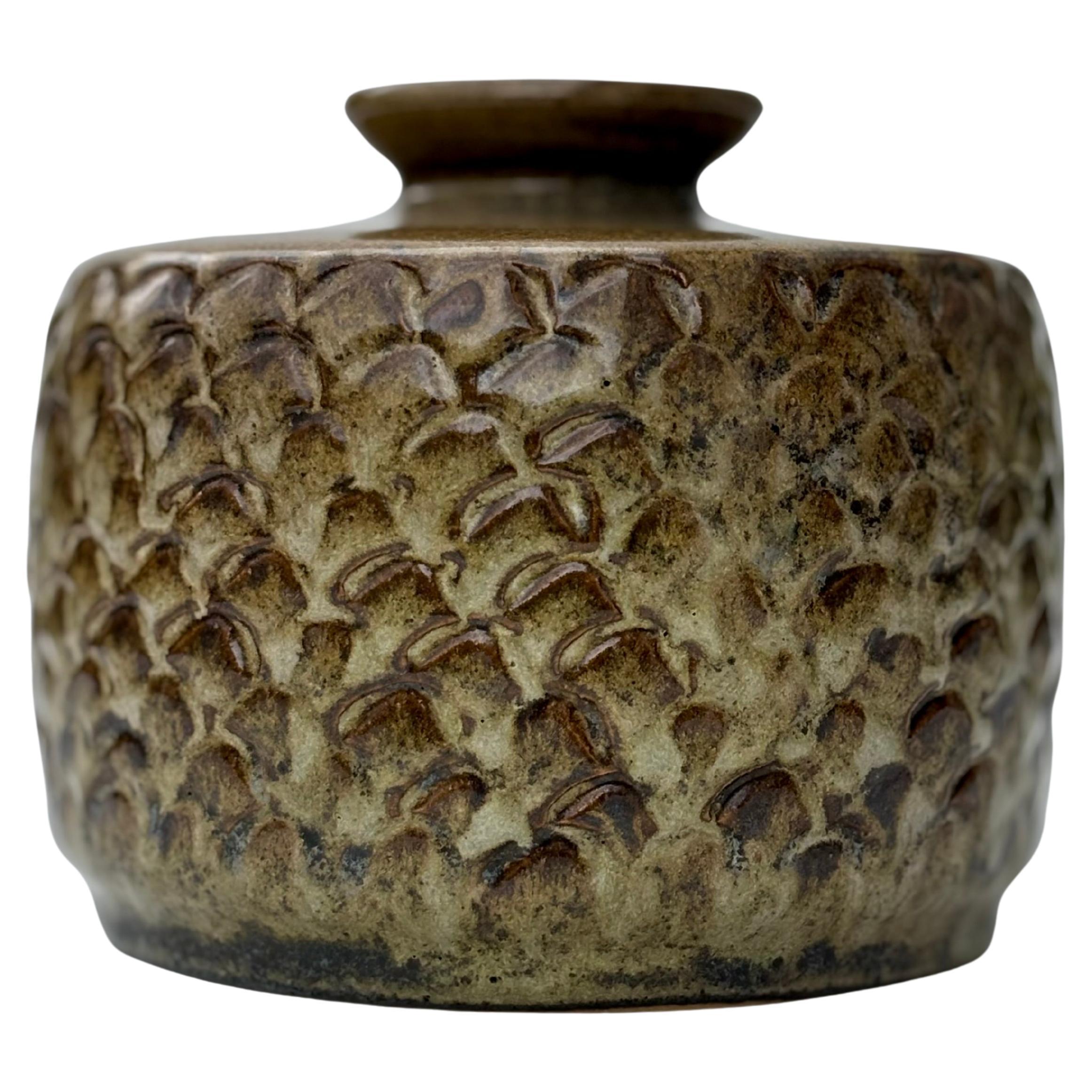 Gunnar Hansson Erdfarbene Vase im Salto-Stil, 1950er Jahre im Angebot