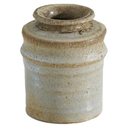 Gunnar Hansson, Vase, Grey-Glazed Stoneware, Lomma, Sweden, 1950s For Sale