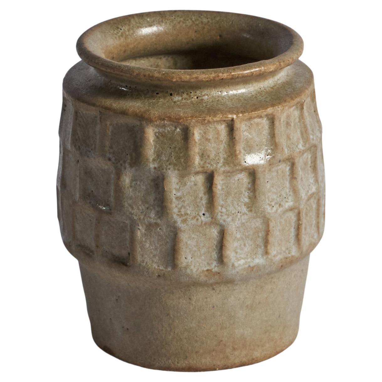 Gunnar Hansson, Vase, Stoneware, Sweden, 1960s For Sale