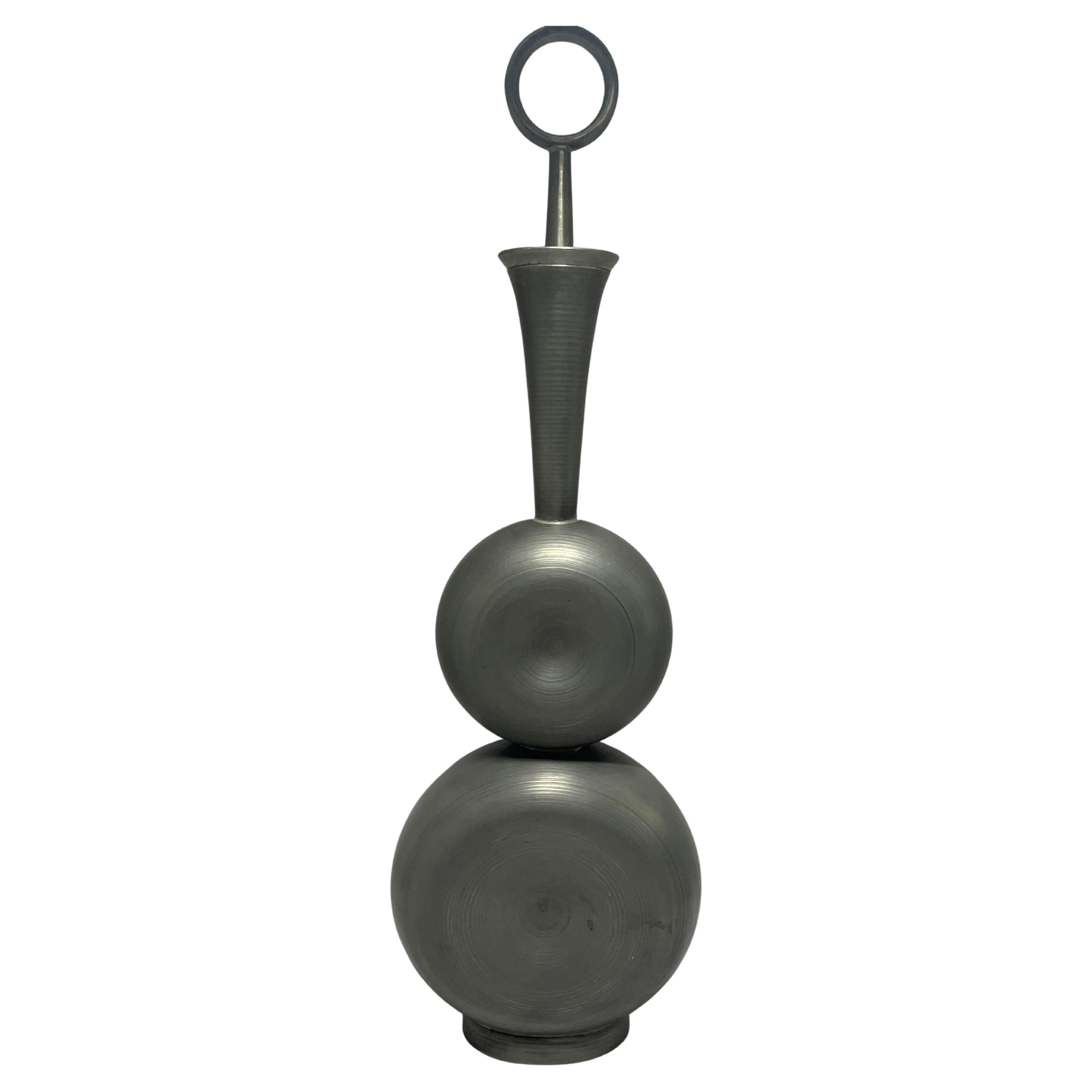 Modernistische Zinnflaschenskulptur von Gunnar Havstad, Norwegen, 1950er Jahre im Angebot
