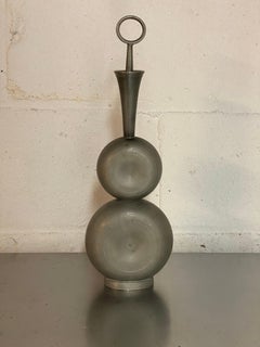 Decanter in peltro moderno e scandinavo con tappo di Gunnar Havstad