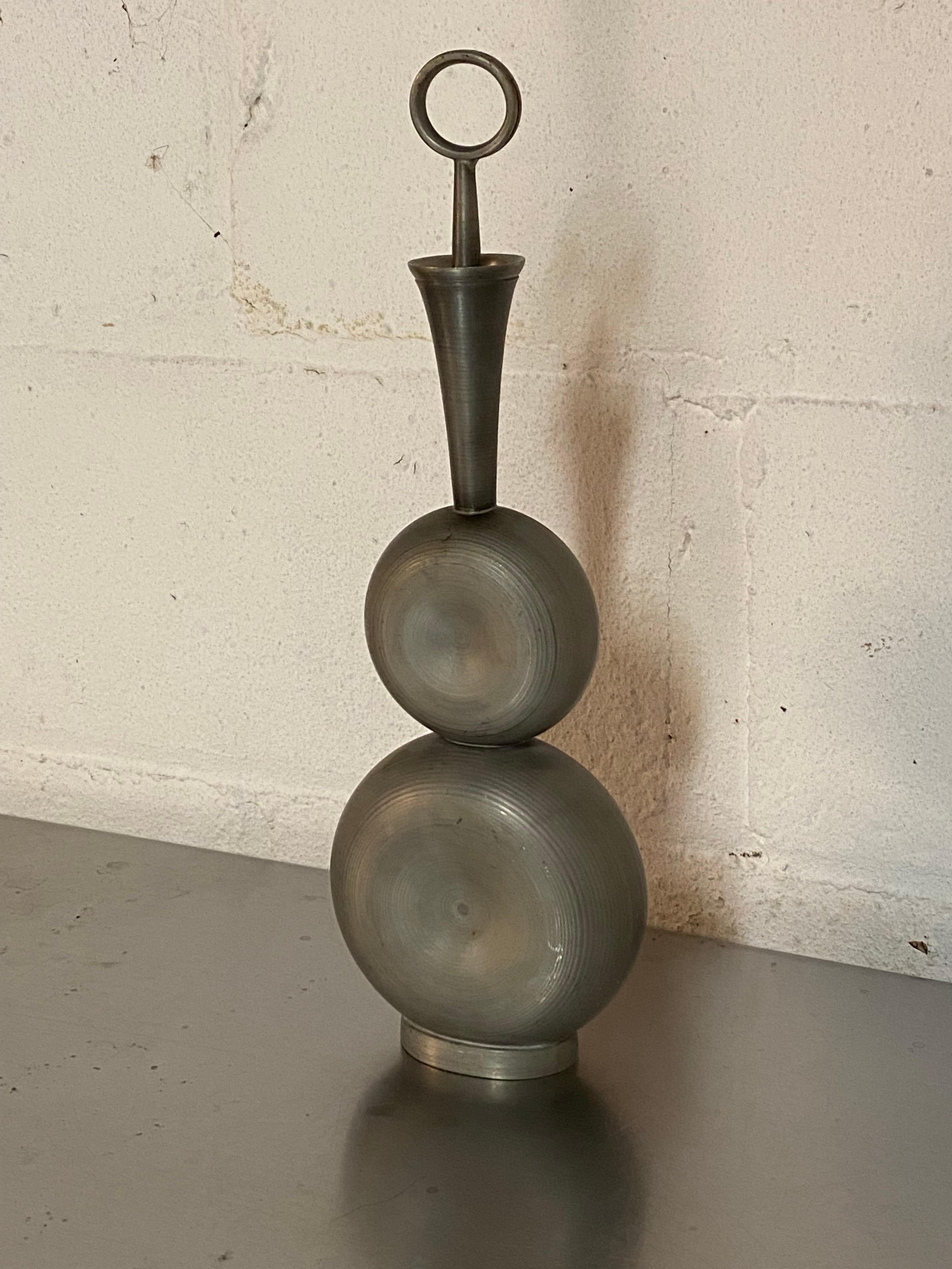 Norwegian Gunnar Havstad Scandinavian Modern Pewter Decanter with Stopper