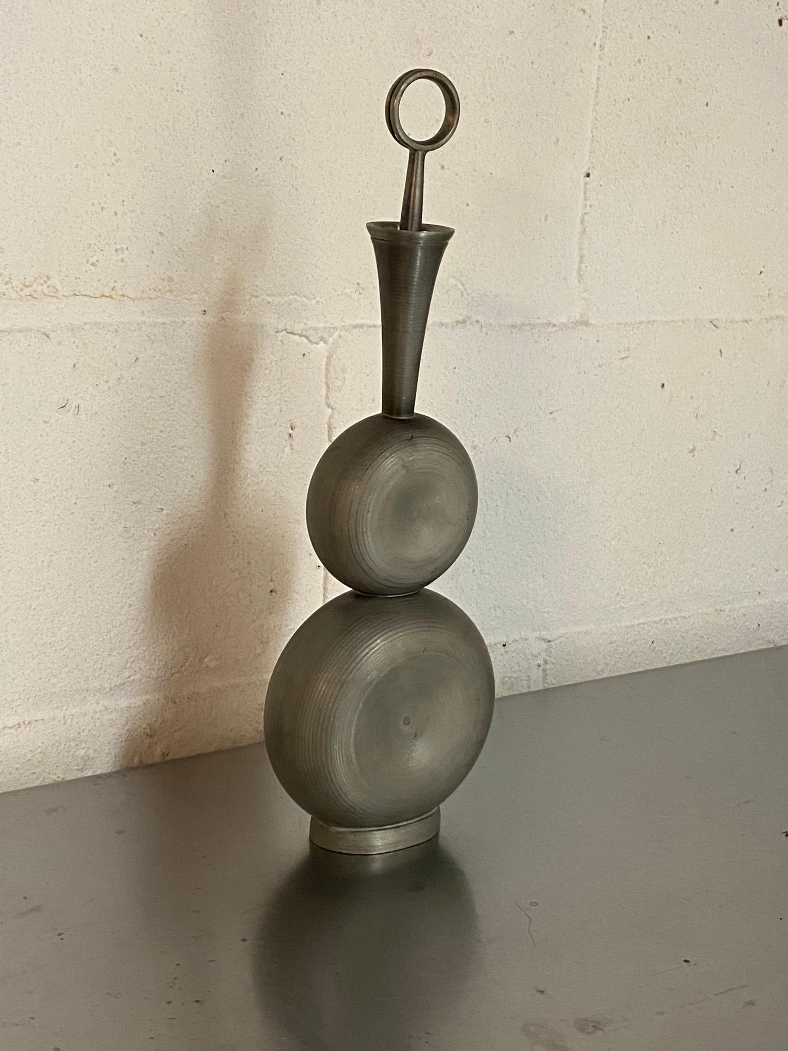 Gunnar Havstad Scandinavian Modern Pewter Decanter with Stopper In Good Condition In Garnerville, NY