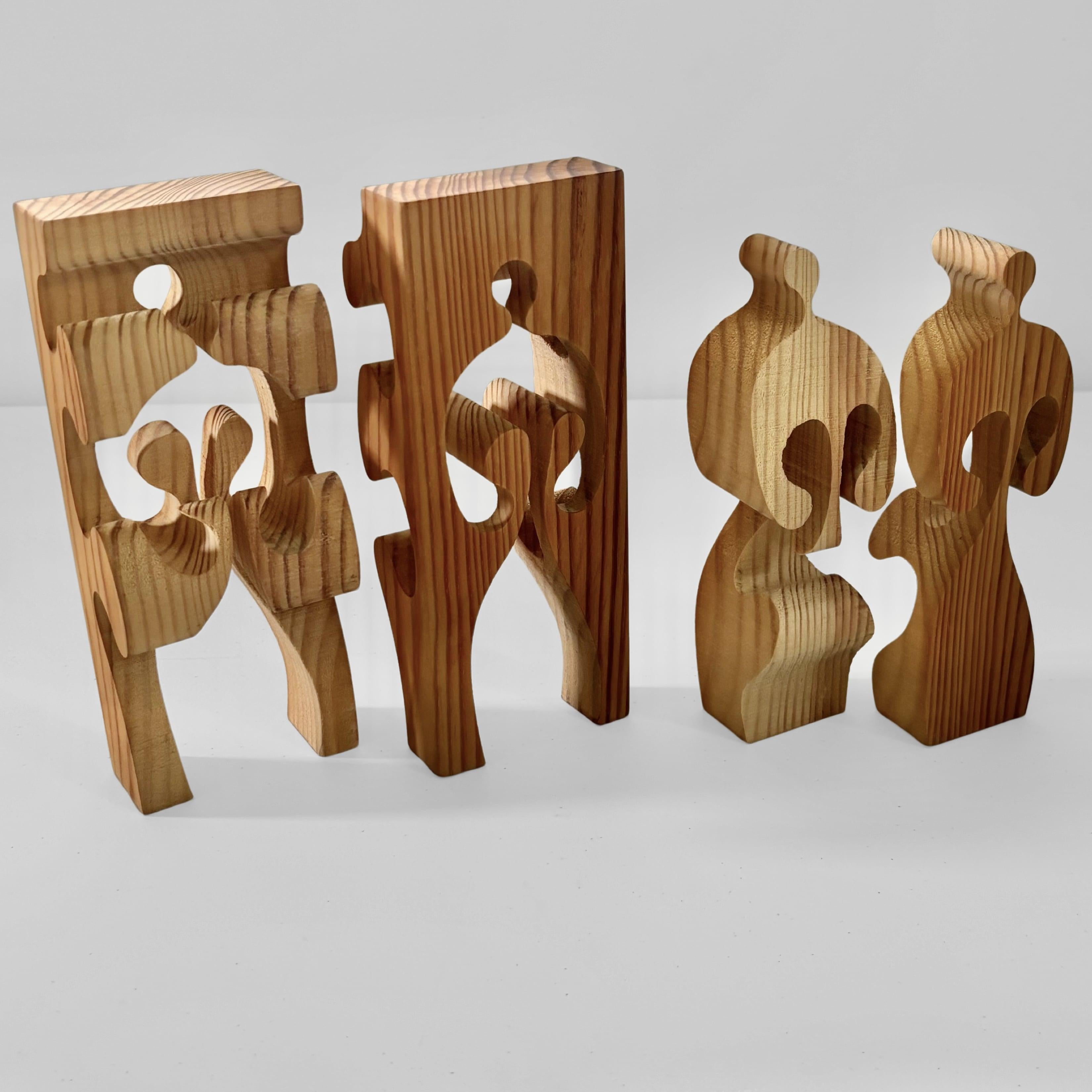 Gunnar Kanevad, Swedish pinewood sculpture, wooden puzzle, 1970s (Ende des 20. Jahrhunderts) im Angebot