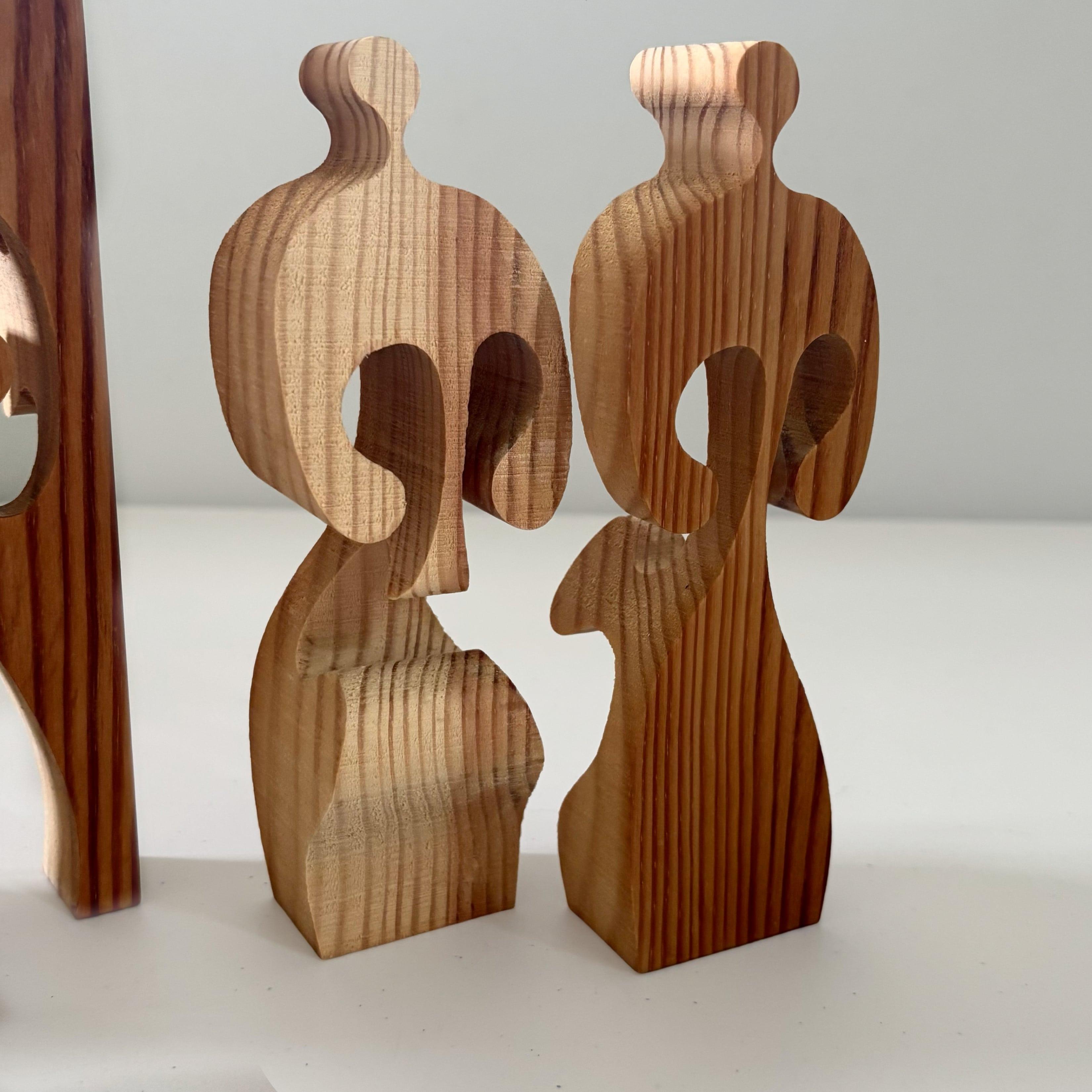 Gunnar Kanevad, Swedish pinewood sculpture, wooden puzzle, 1970s (Kiefernholz) im Angebot