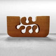 Gunnar Kanevad, Swedish sculptural pinewood candleholder with organic shape