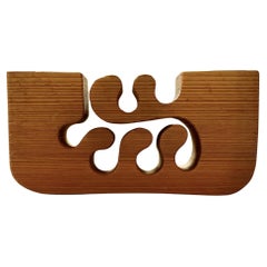 Gunnar Kanevad, Swedish sculptural pinewood candleholder with organic shape