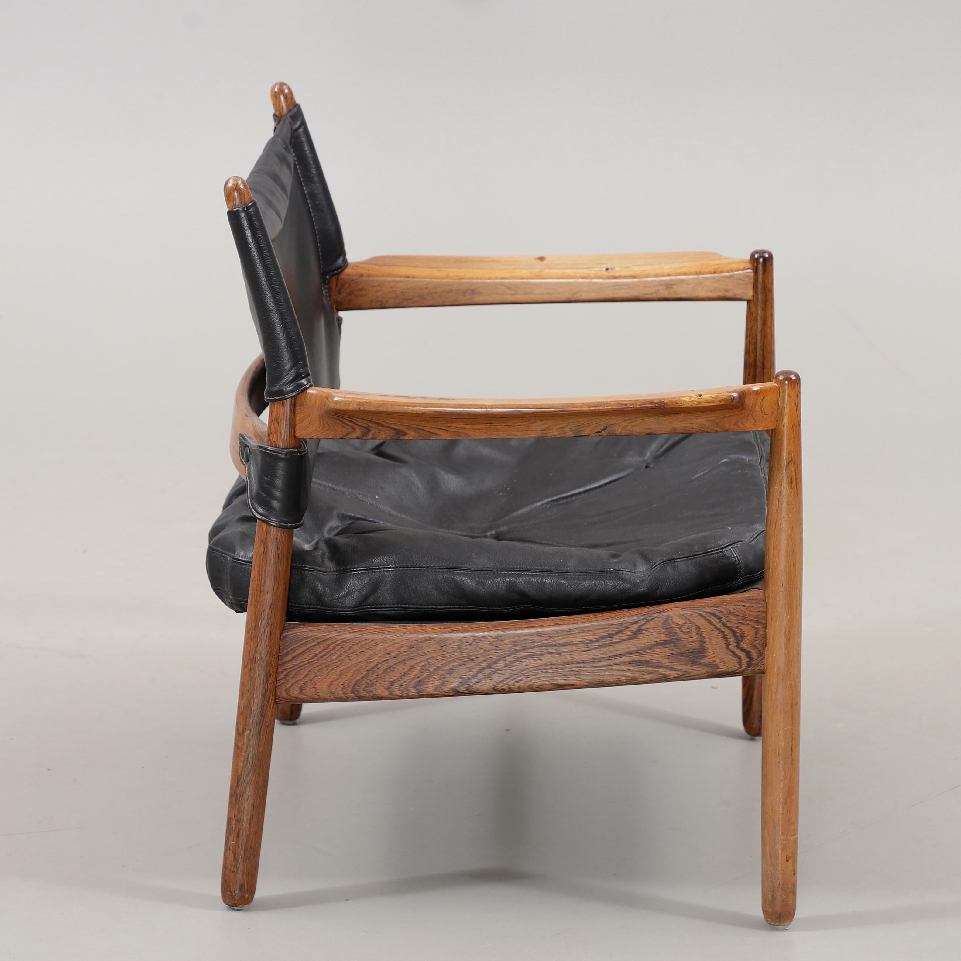Gunnar Myrstrand rosewood armchair made by  Källemo,  Sweden 1960s. In Good Condition For Sale In Paris, FR