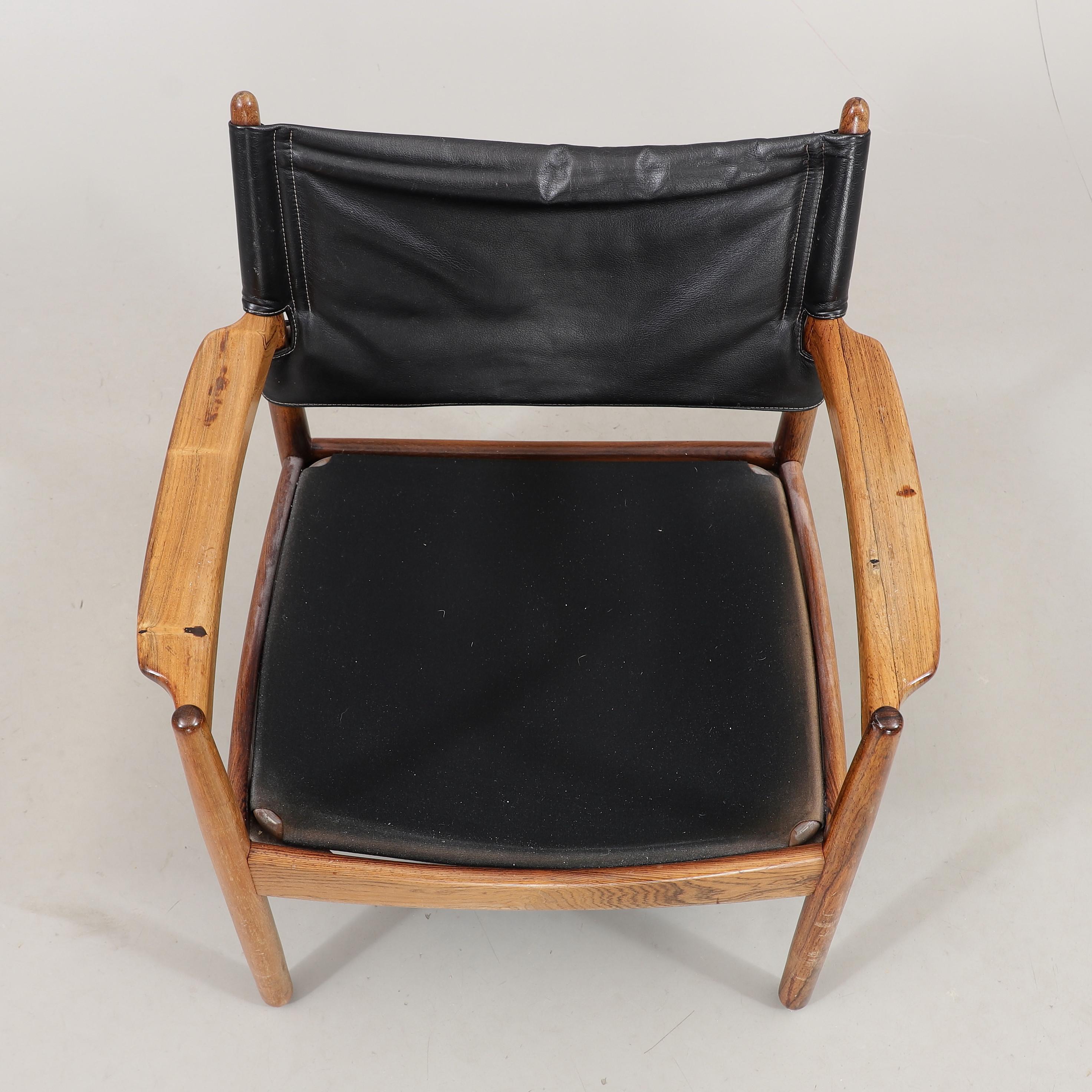 20th Century Gunnar Myrstrand rosewood armchair made by  Källemo,  Sweden 1960s. For Sale
