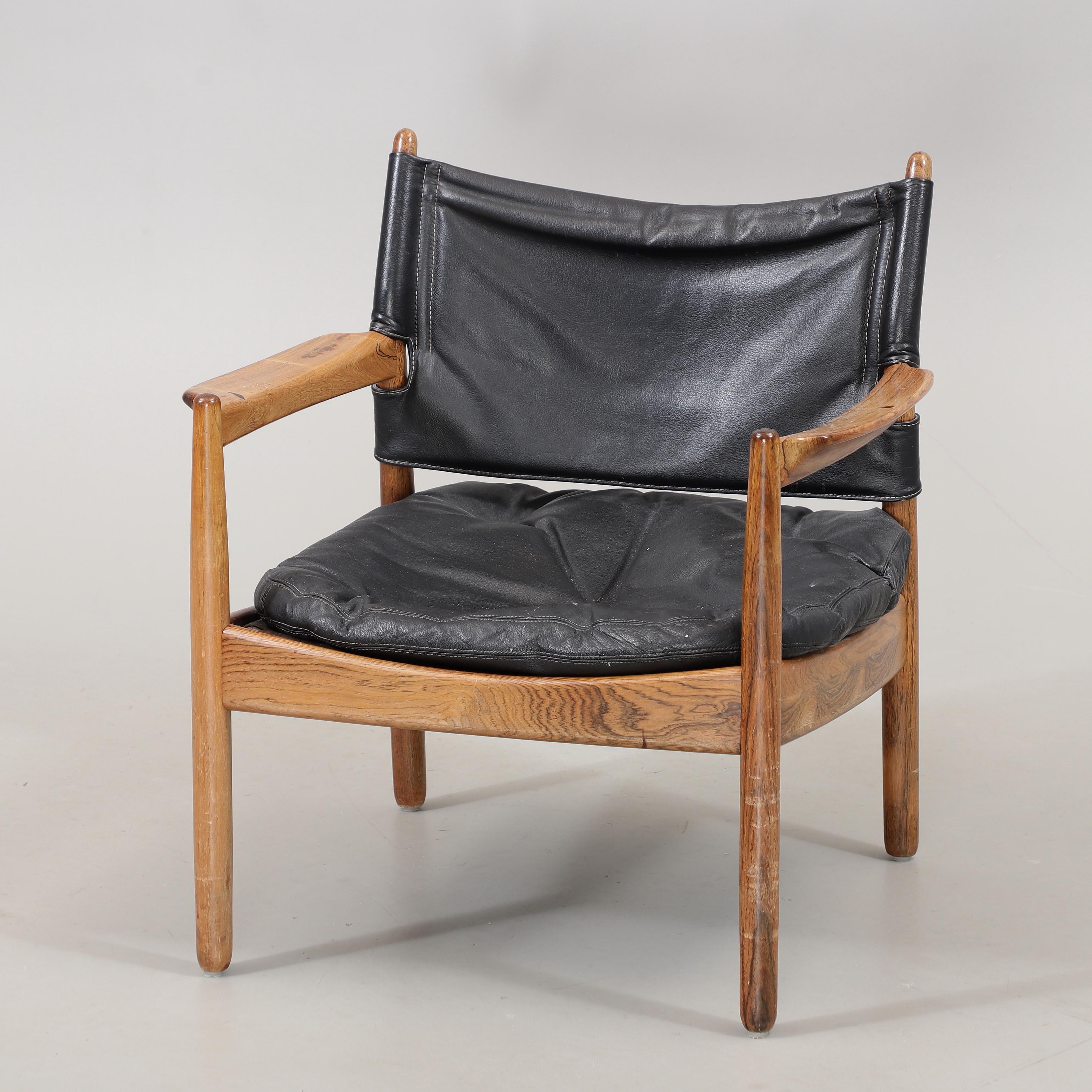 Gunnar Myrstrand rosewood armchair made by  Källemo,  Sweden 1960s. For Sale 1