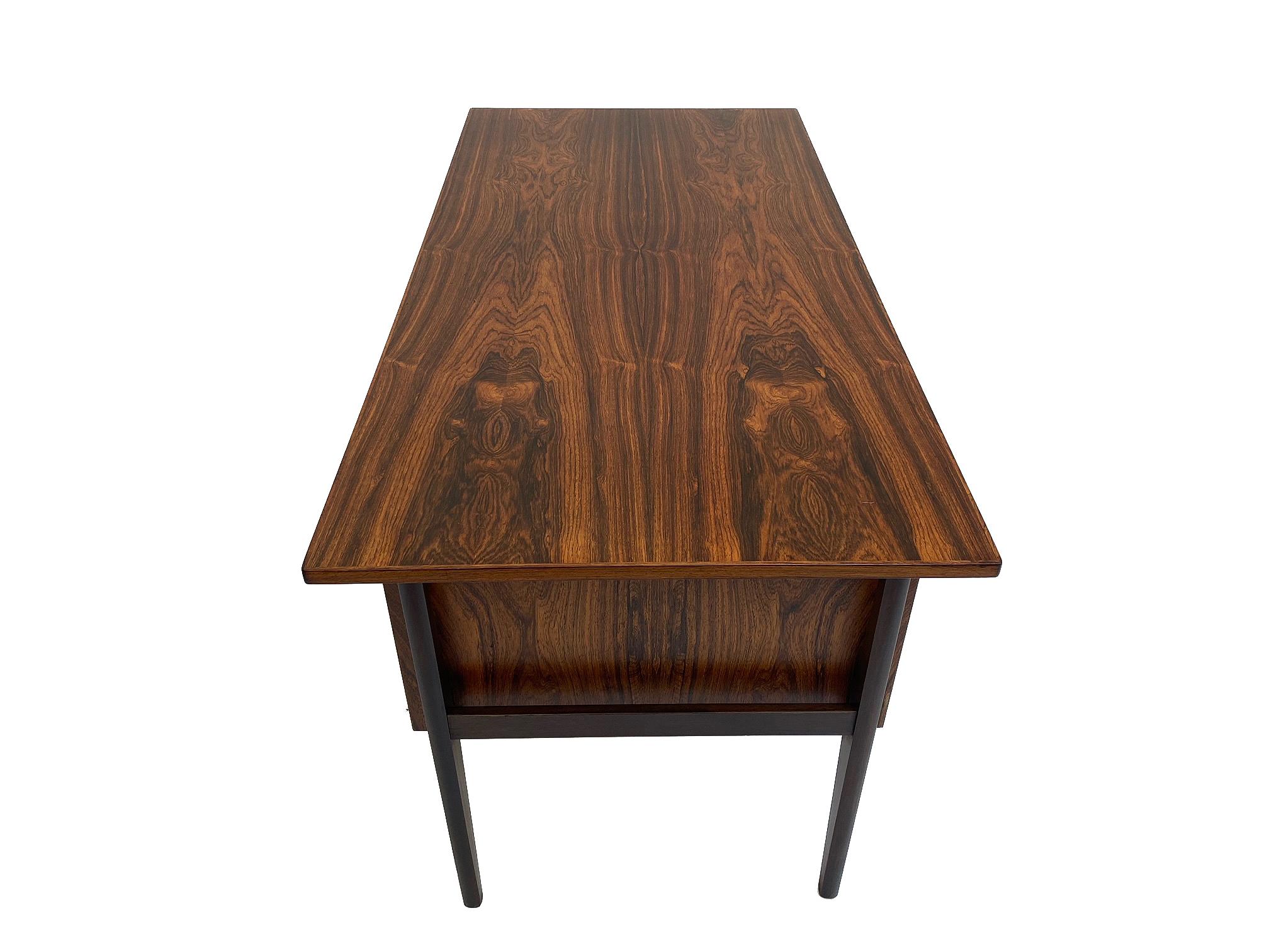 Gunnar Nielsen Rosewood Writing Desk with Floating Top, Denmark, 1960s 3