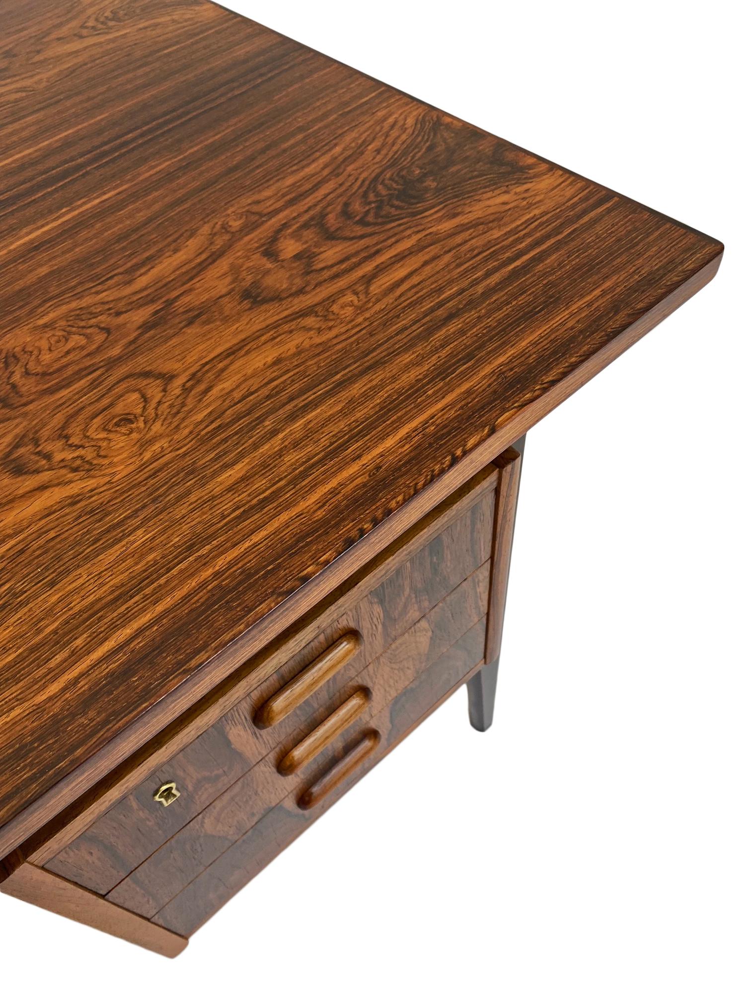 Gunnar Nielsen Rosewood Writing Desk with Floating Top, Denmark, 1960s 7