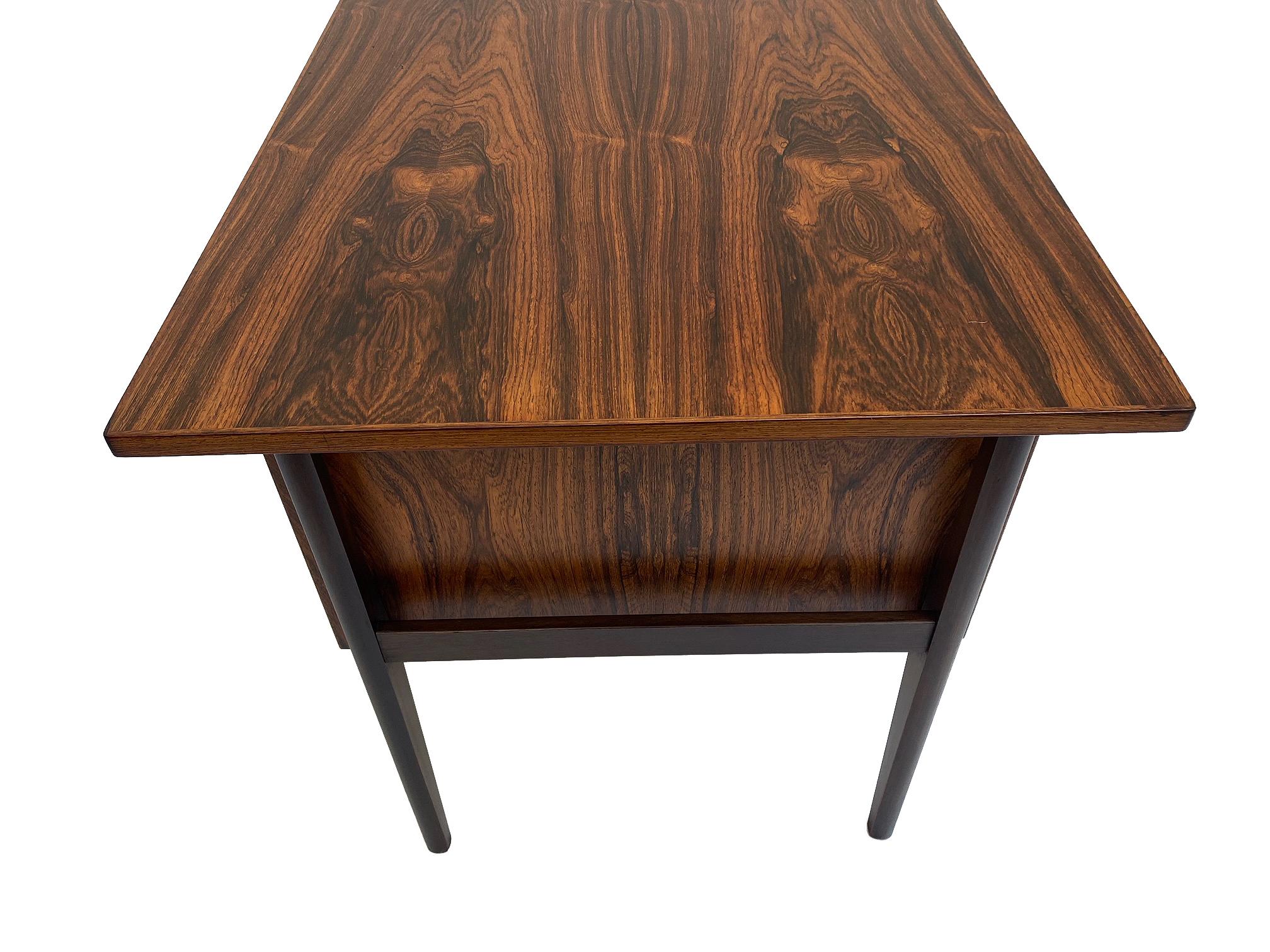 Gunnar Nielsen Rosewood Writing Desk with Floating Top, Denmark, 1960s 8