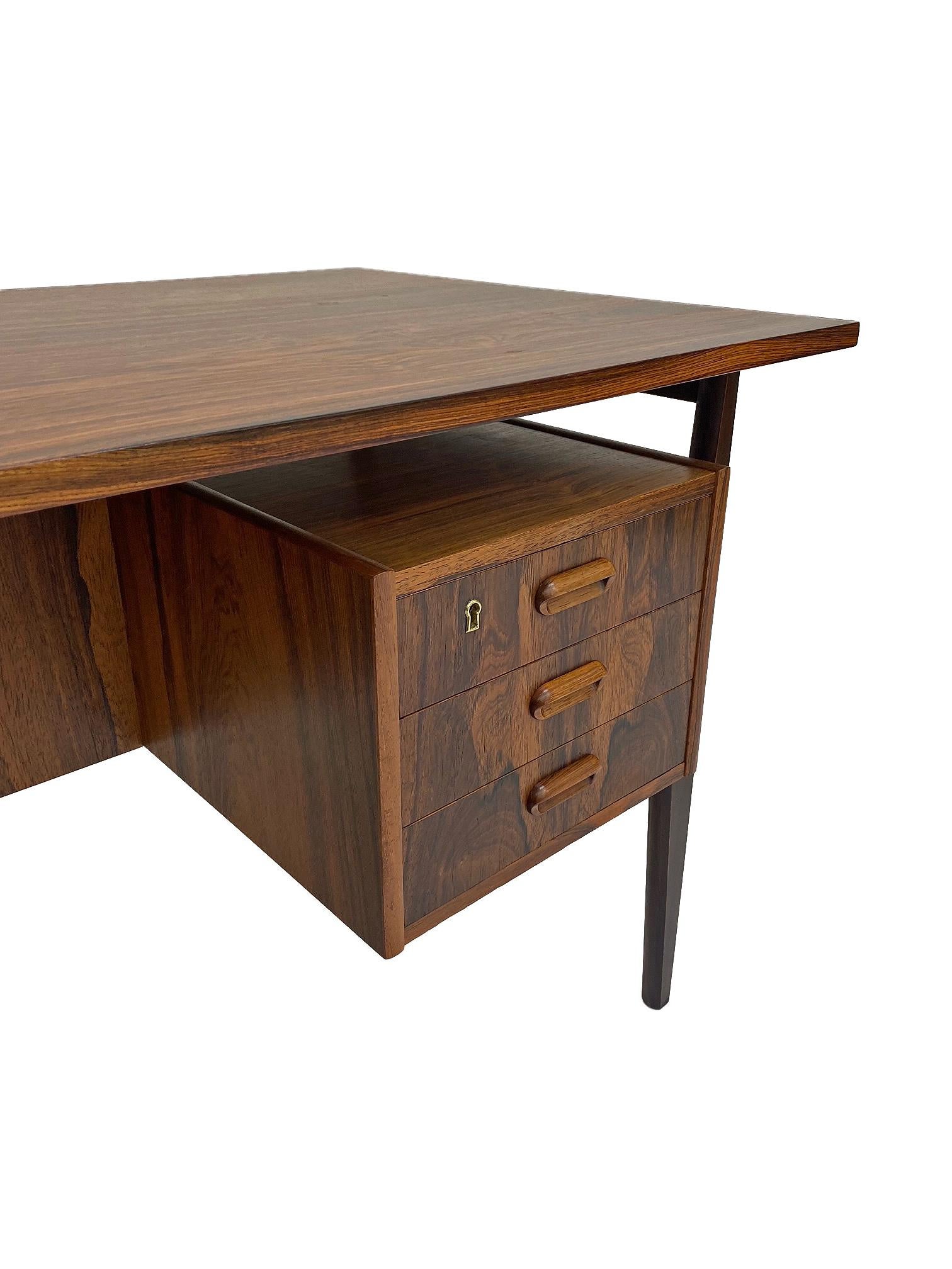 Gunnar Nielsen Rosewood Writing Desk with Floating Top, Denmark, 1960s 2