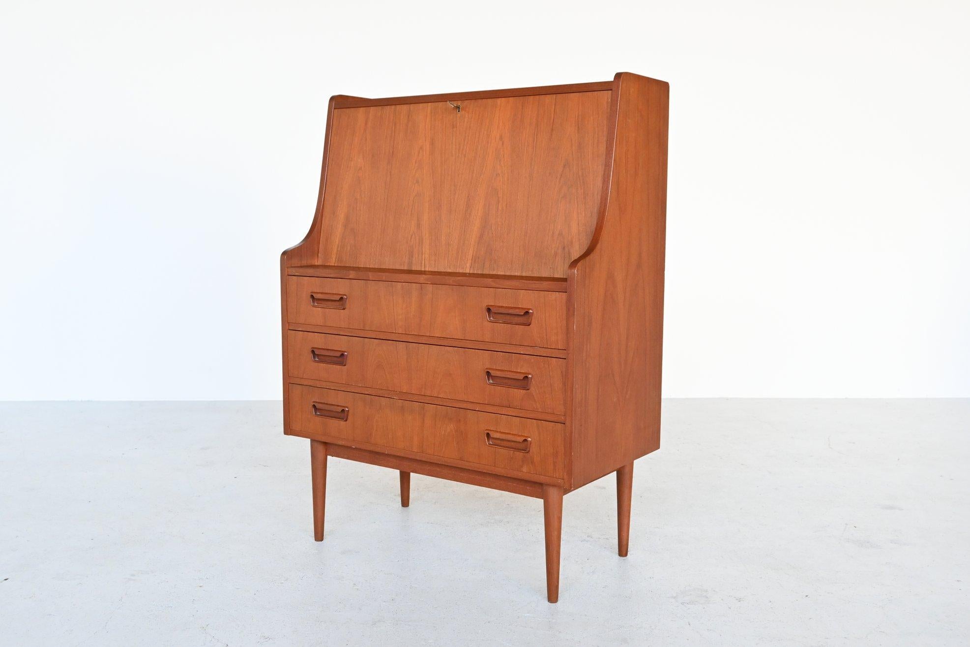 Gunnar Nielsen Tibergaard Teak Secretary Writing Desk, Denmark, 1960 4