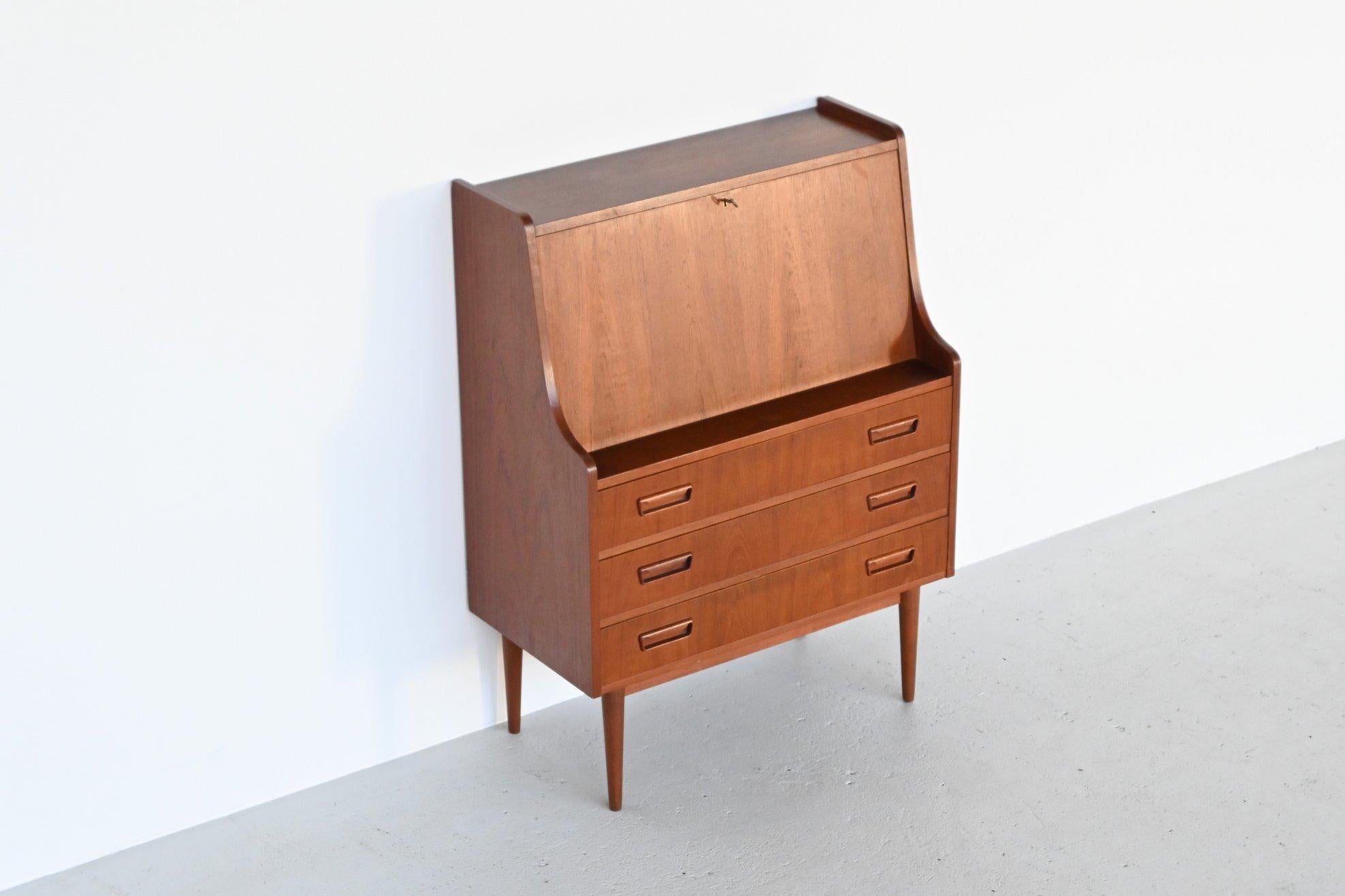 Gunnar Nielsen Tibergaard Teak Secretary Writing Desk, Denmark, 1960 5