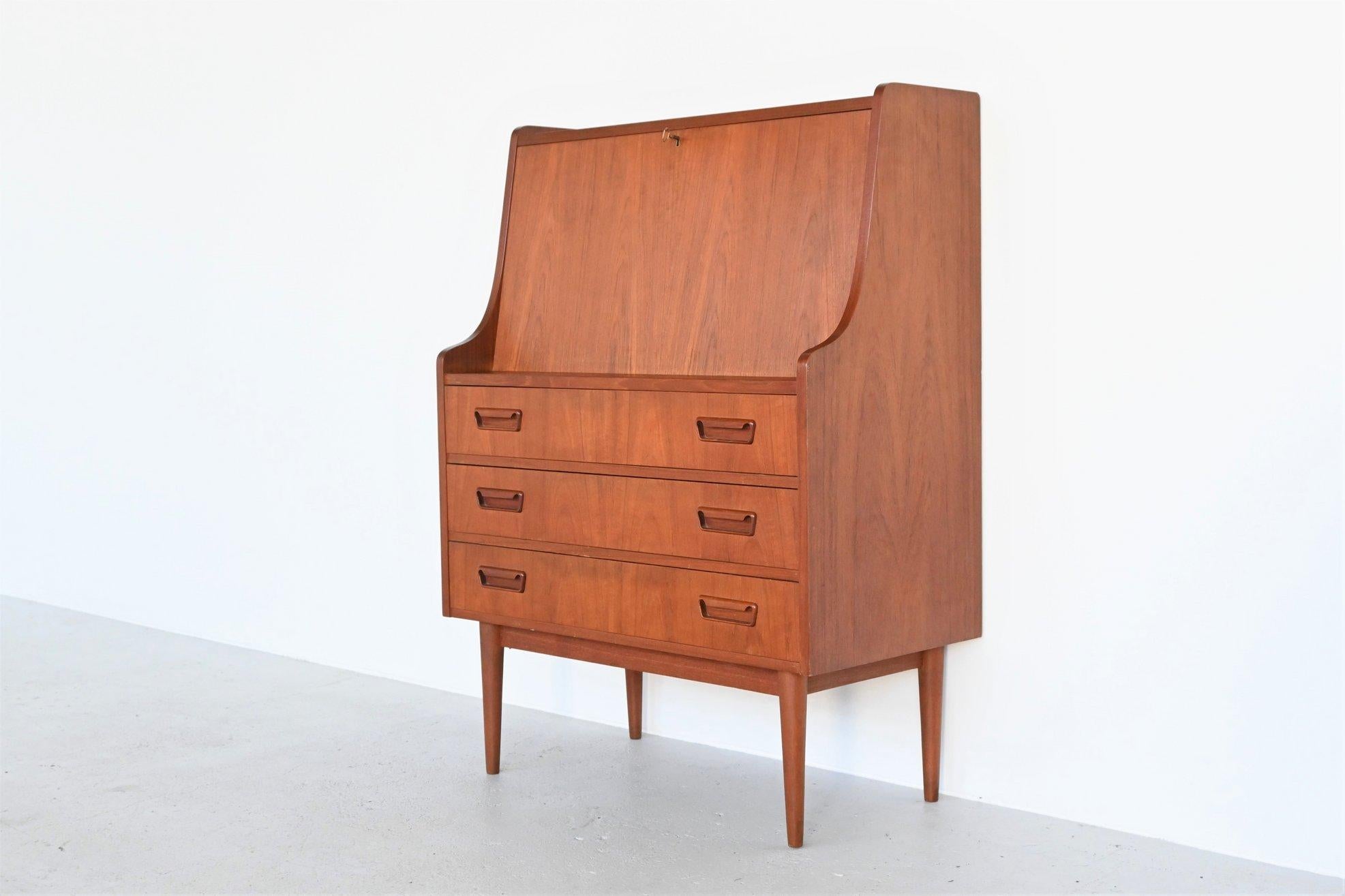Mid-Century Modern Gunnar Nielsen Tibergaard Teak Secretary Writing Desk, Denmark, 1960