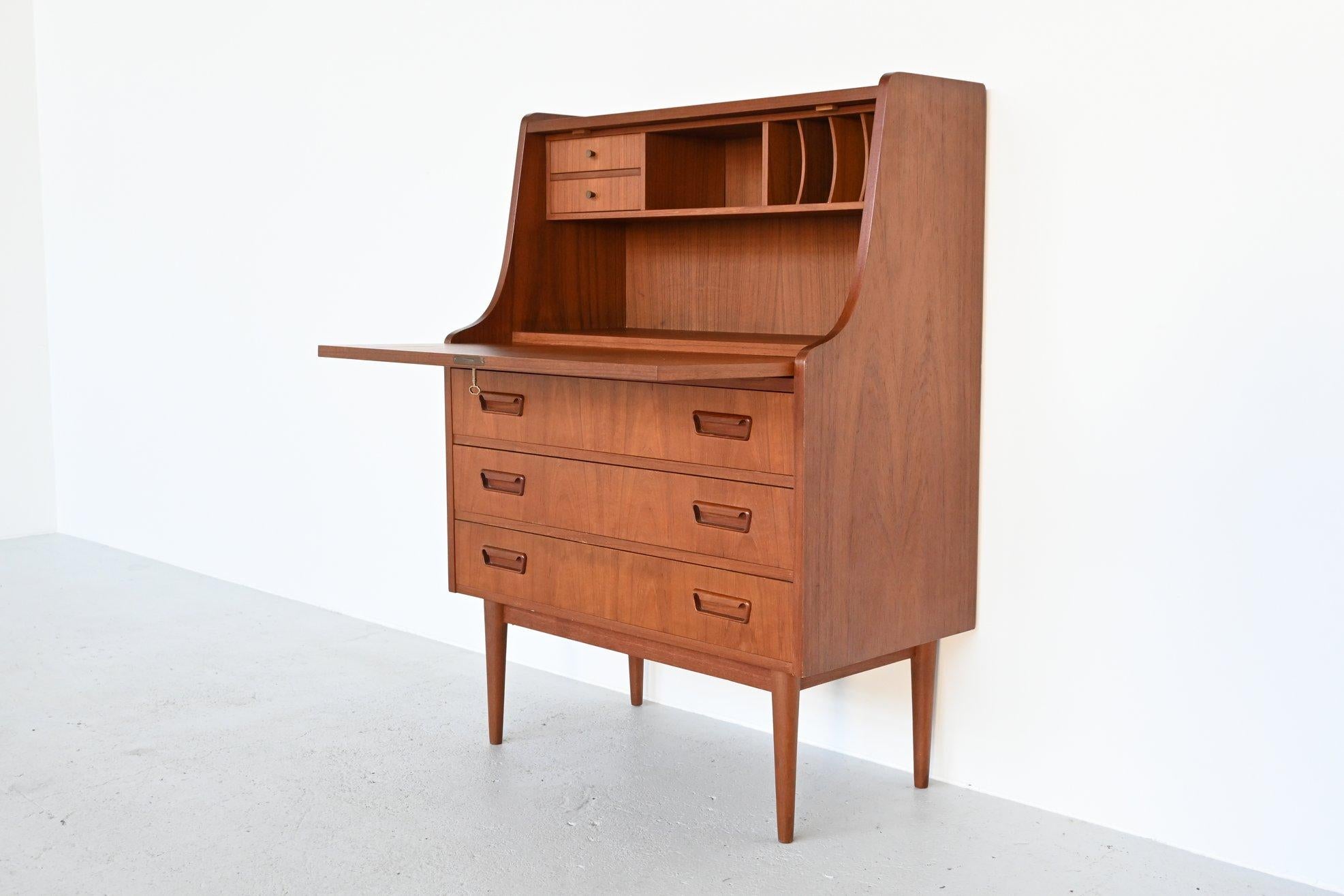 Danish Gunnar Nielsen Tibergaard Teak Secretary Writing Desk, Denmark, 1960
