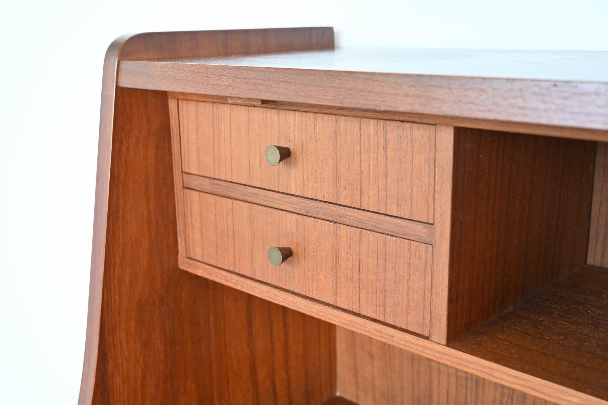 Mid-20th Century Gunnar Nielsen Tibergaard Teak Secretary Writing Desk, Denmark, 1960