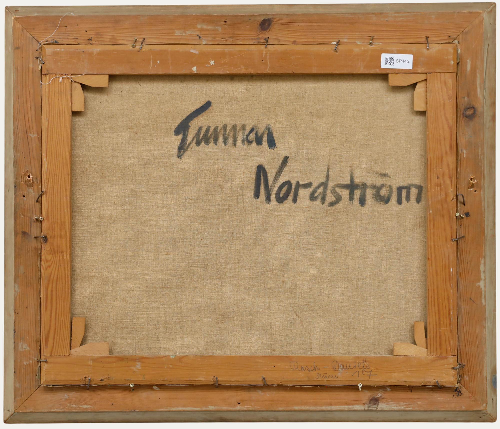 Gunnar Nordström (1921-2014) - Huile encadrée du milieu du XXe siècle, Gréements d'un navire - Marron Landscape Painting par Gunnar Nordstrom