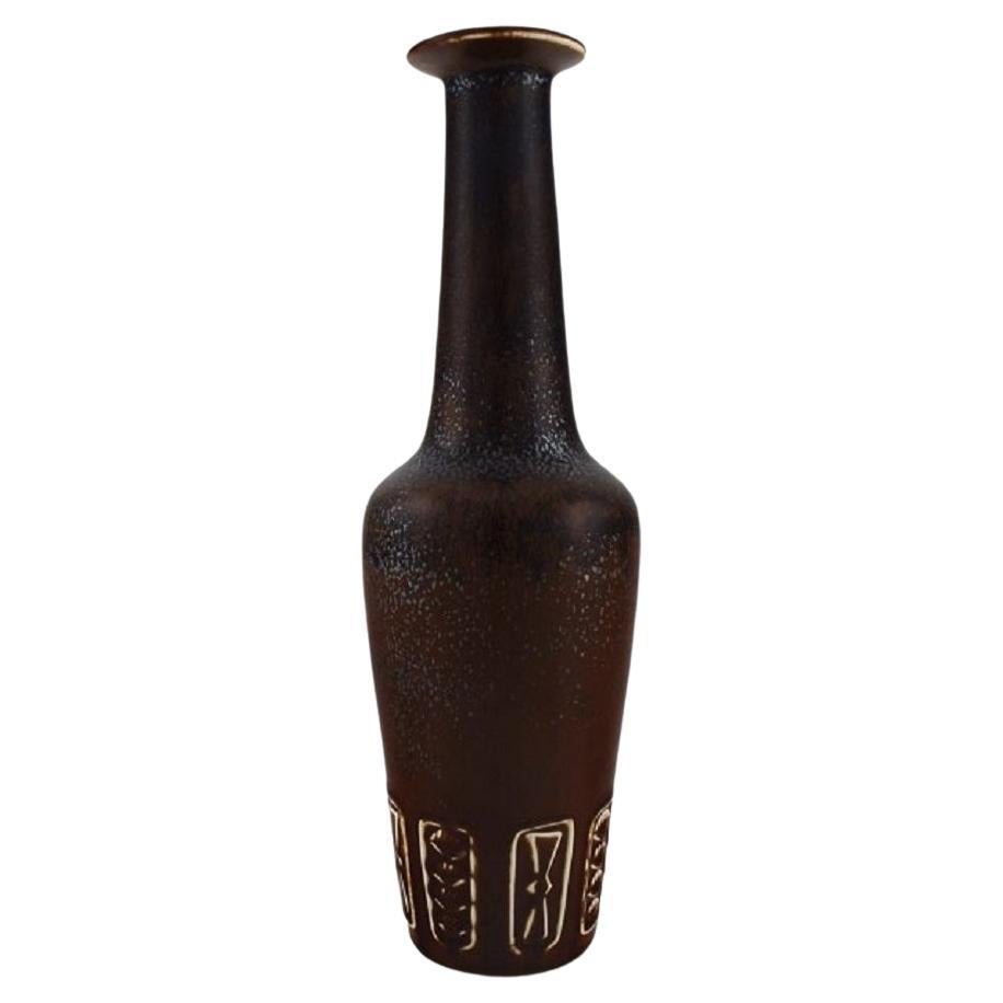Gunnar Nylund for Rörstrand, Bottle-Shaped Vase in Glazed Ceramics