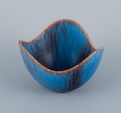 Gunnar Nylund for Rörstrand, Ceramic Bowl in Blue and Brown Glaze