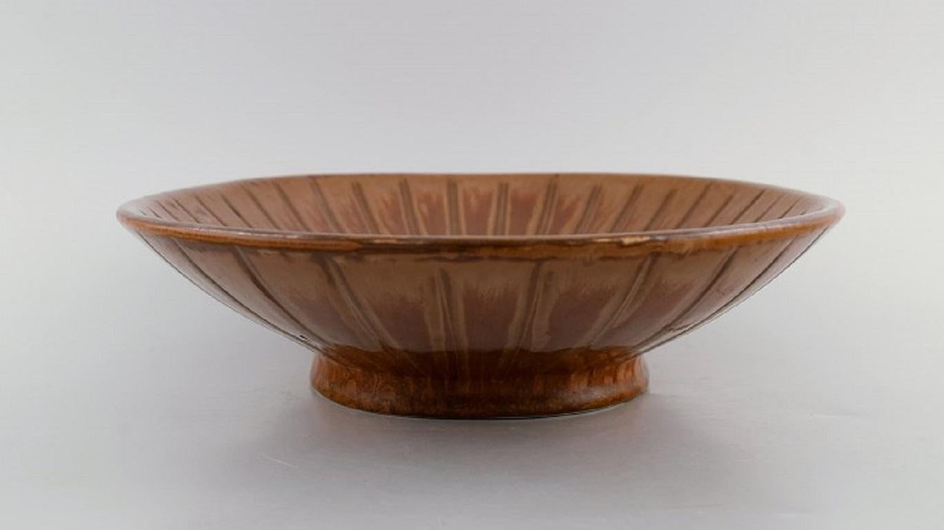 Swedish Gunnar Nylund for Rörstrand, Large and Rare Bowl in Glazed Ceramics For Sale