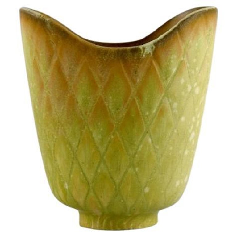 Gunnar Nylund for Rörstrand, Small Vase in Glazed Ceramics For Sale at