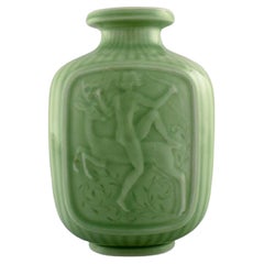 Gunnar Nylund and Harald Salomon for Rörstrand, Art Deco Vase with Goddess Diana