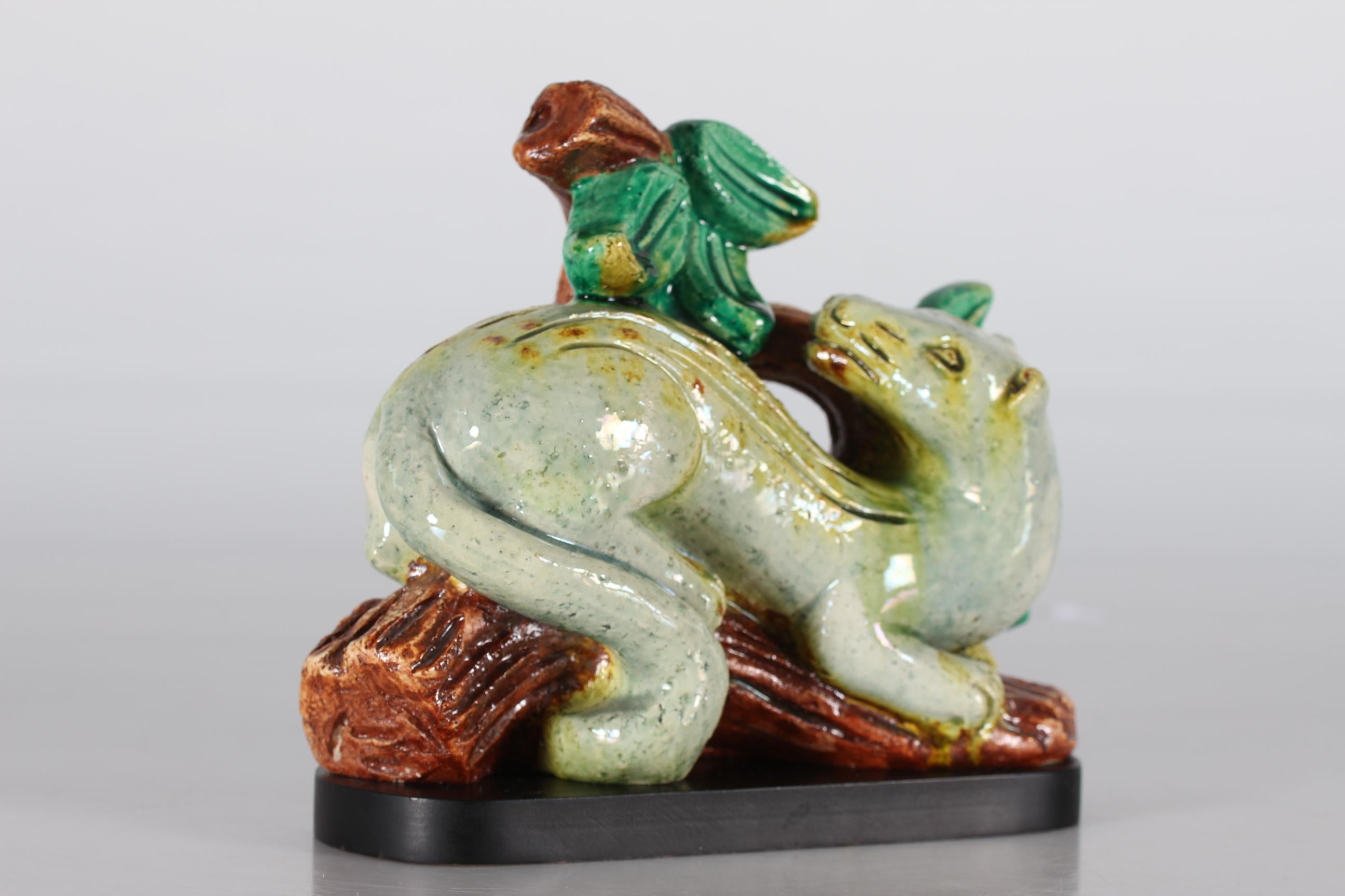 Gunnar Nylund Escultura animal de comadreja en la naturaleza para Rörstrand Suecia, años 60 Glaseado en venta