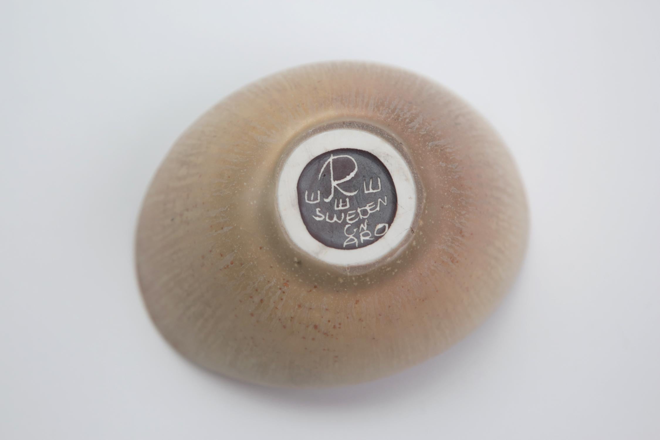 Gunnar Nylund ARO stoneware bowl with hares fur glaze Rorstrand Sweden 1960s 1