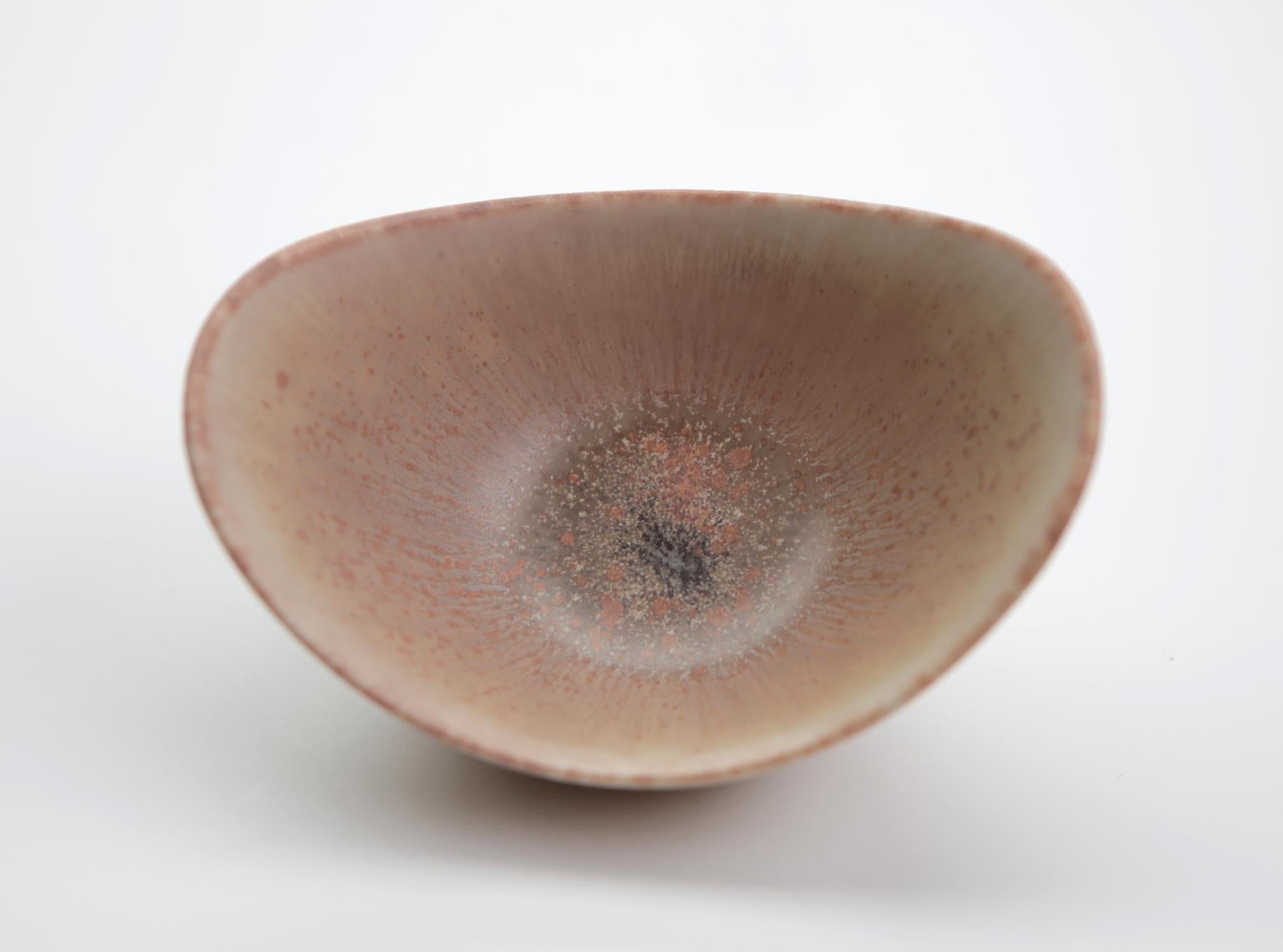 Gunnar Nylund ARO stoneware bowl with hares fur glaze Rorstrand Sweden 1960s 2