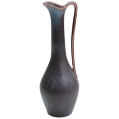 Vintage Gunnar Nylund "ASG" Pitcher in Blue Hares Fur Glaze for Rorstrand, Sweden, 1950s