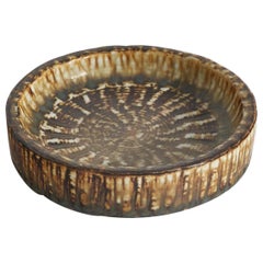 Gunnar Nylund, Bowl, Brown and Yellow-Glazed Stoneware, Rörstrand, Sweden, 1950s Gunnar Nylund, Bowl, Brown and Yellow-Glazed Stoneware, Rörstrand, Sweden, 1950s