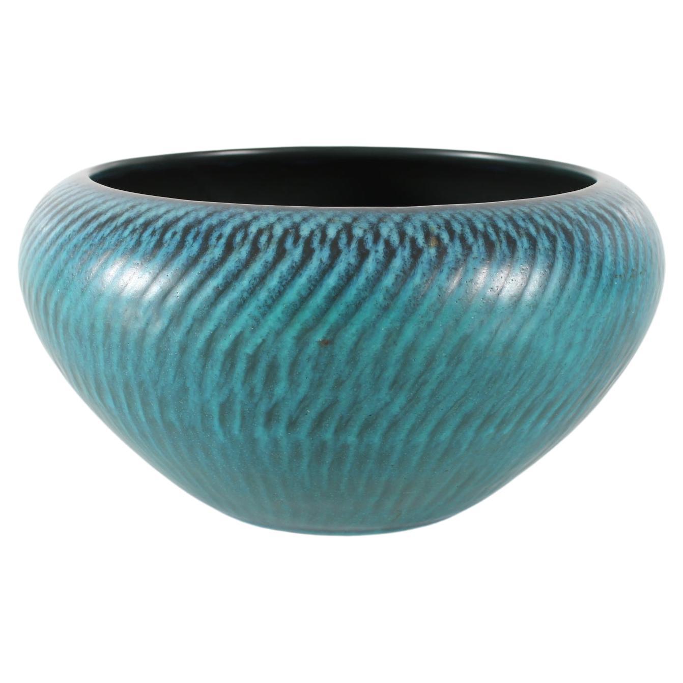 Gunnar Nylund Bowl by Nymølle, Turquoise-Blue Glaze 1960s - Mid-century Denmark