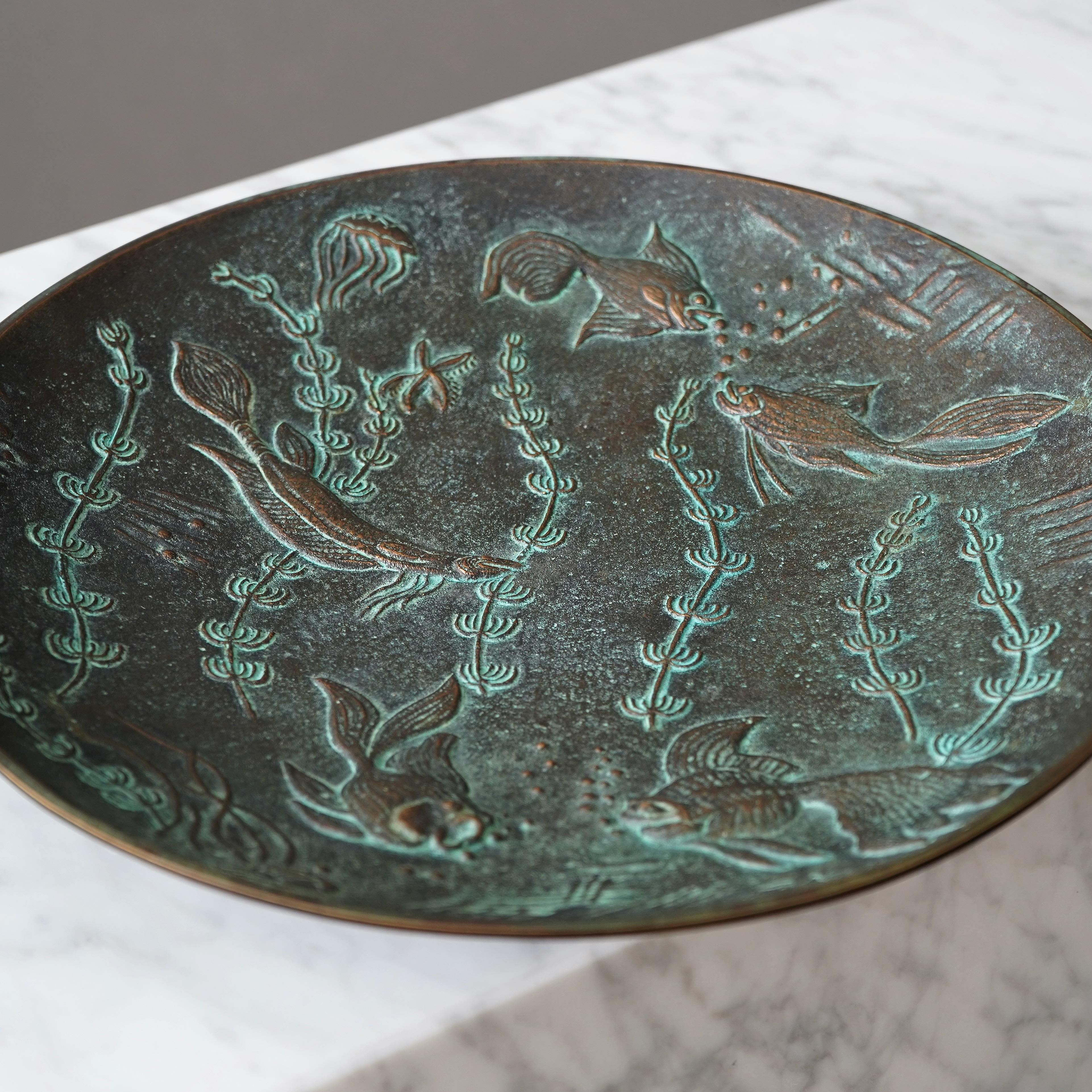 Swedish Gunnar Nylund Bronze Bowl, Art Deco, Sweden, 1940s