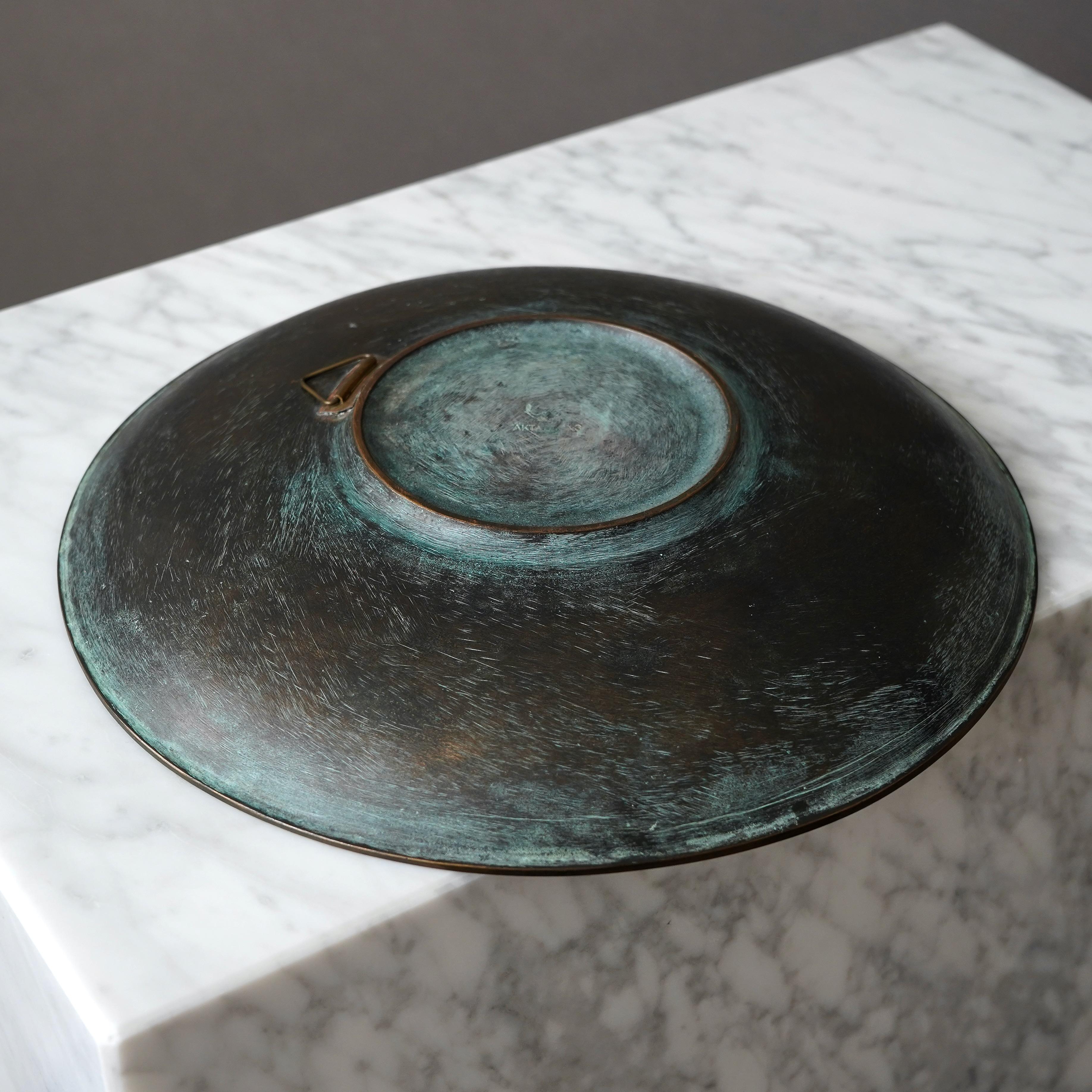 Gunnar Nylund Bronze Bowl, Art Deco, Sweden, 1940s In Good Condition In Malmö, SE