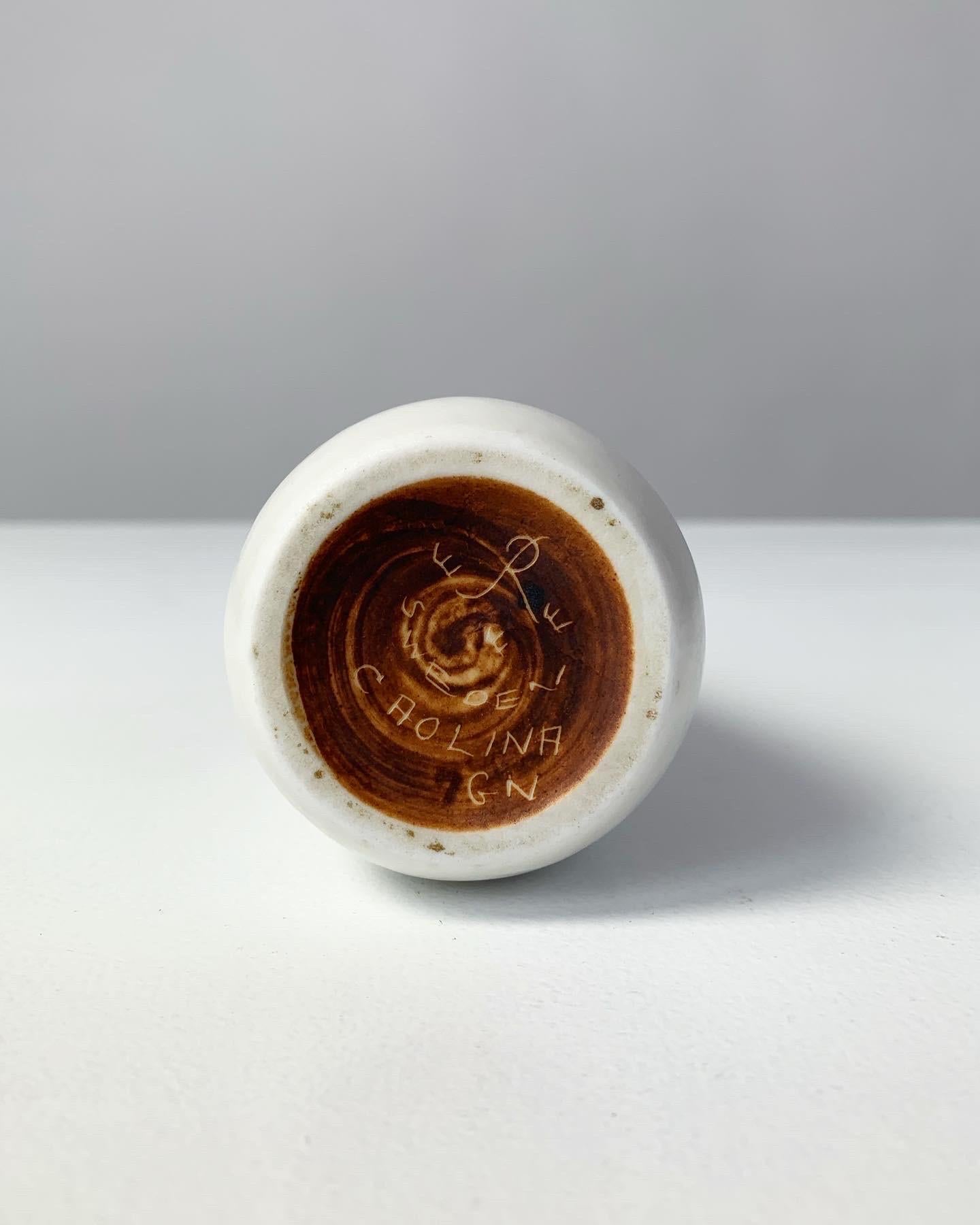Vaso Gunnar Nylund Caolina Gres bianco smaltato Carrara Rörstrand Svezia in vendita 4
