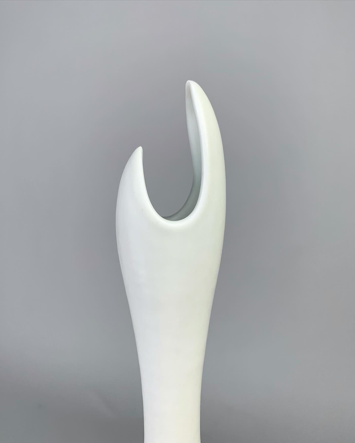 Mid-20th Century Gunnar Nylund Caolina Vase White Glazed Stoneware Carrara Rörstrand Sweden For Sale