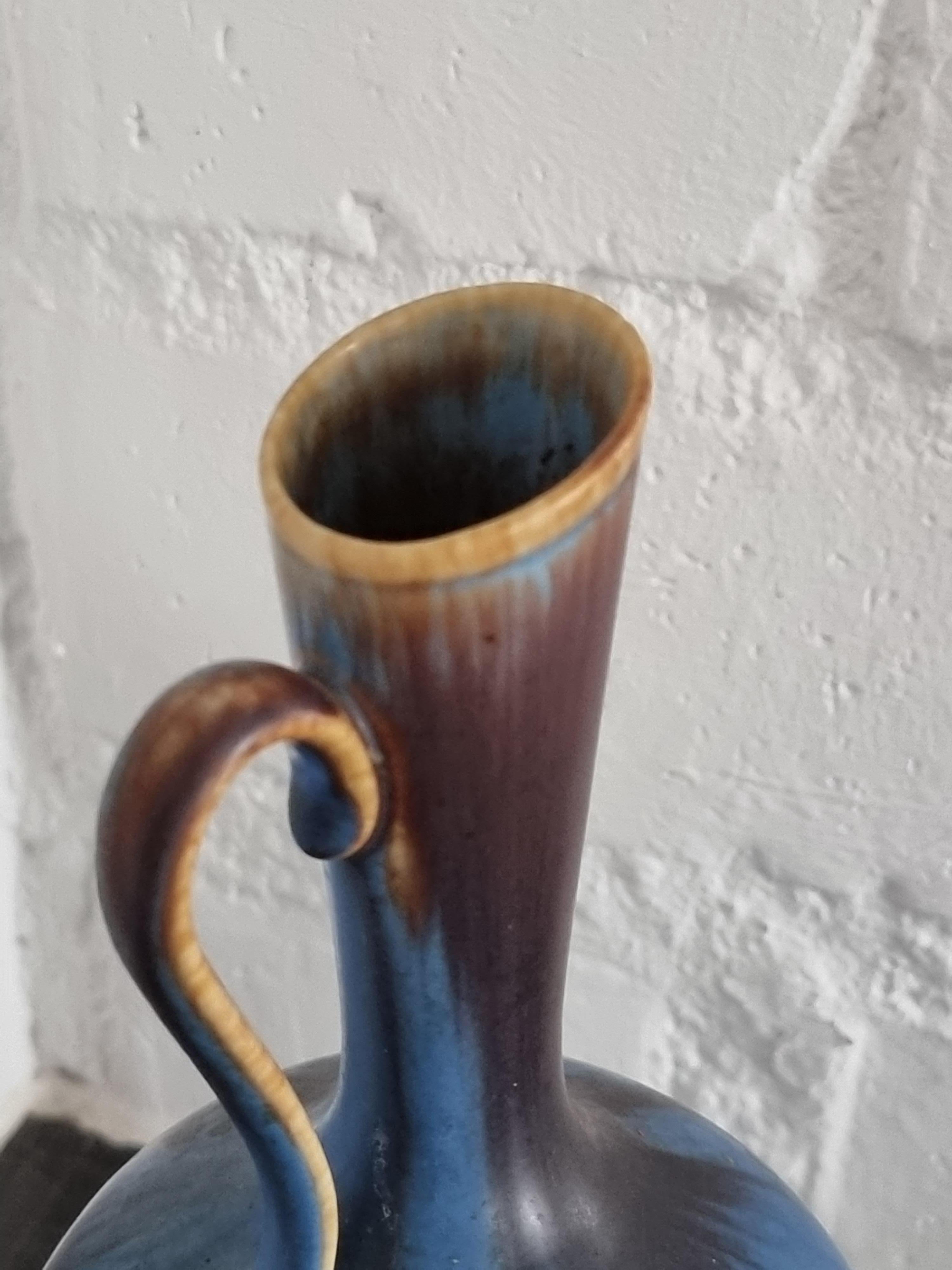 Swedish Gunnar Nylund, Ceramic Carafe/Vase with Rare Pattern, Scandinavian Modern For Sale