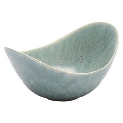 Gunnar Nylund Ceramic Stoneware Bowl Turquoise for Rörstrand, 1950s